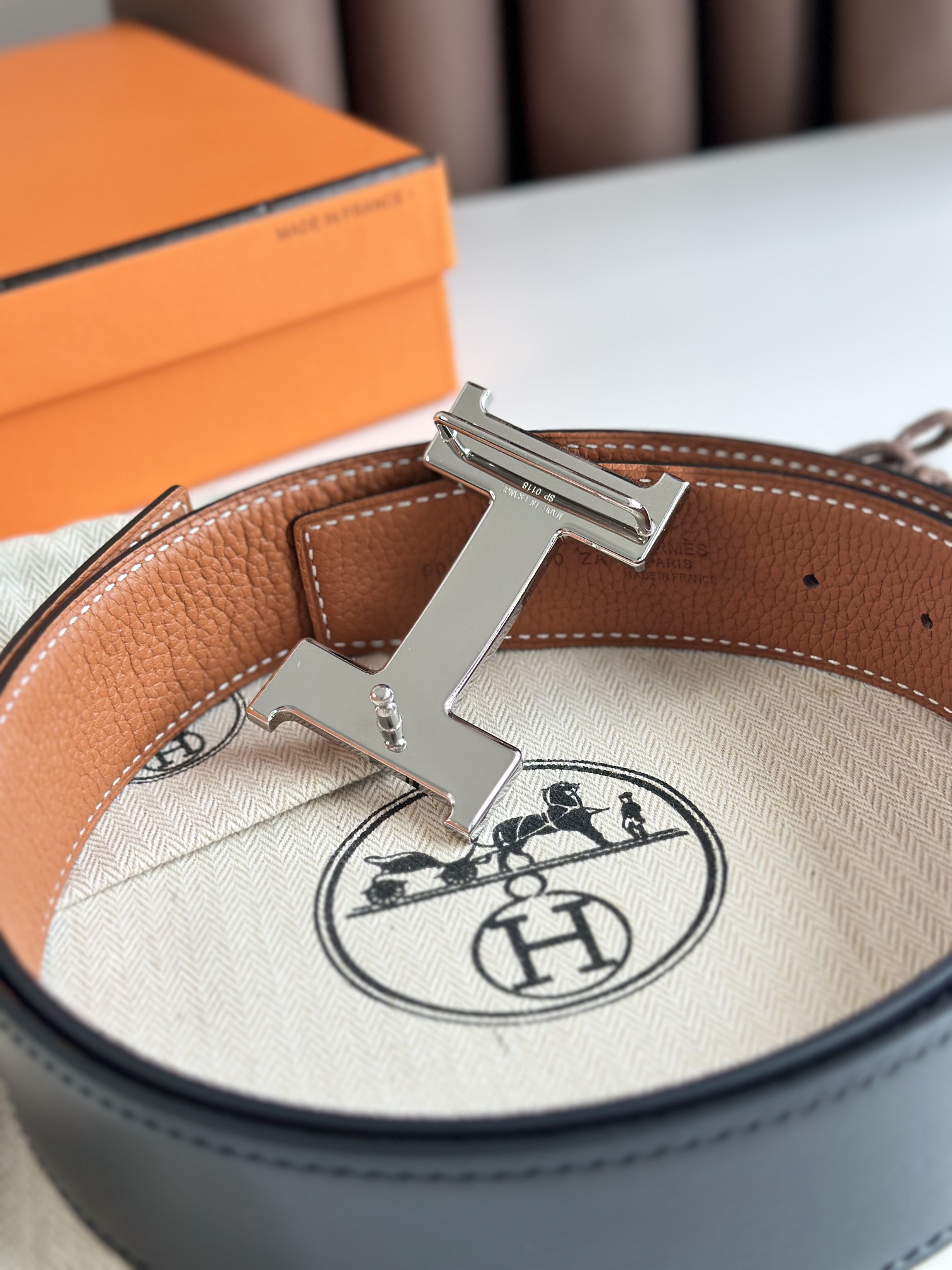Hermès Male Leather Belt Cow Leather S-m