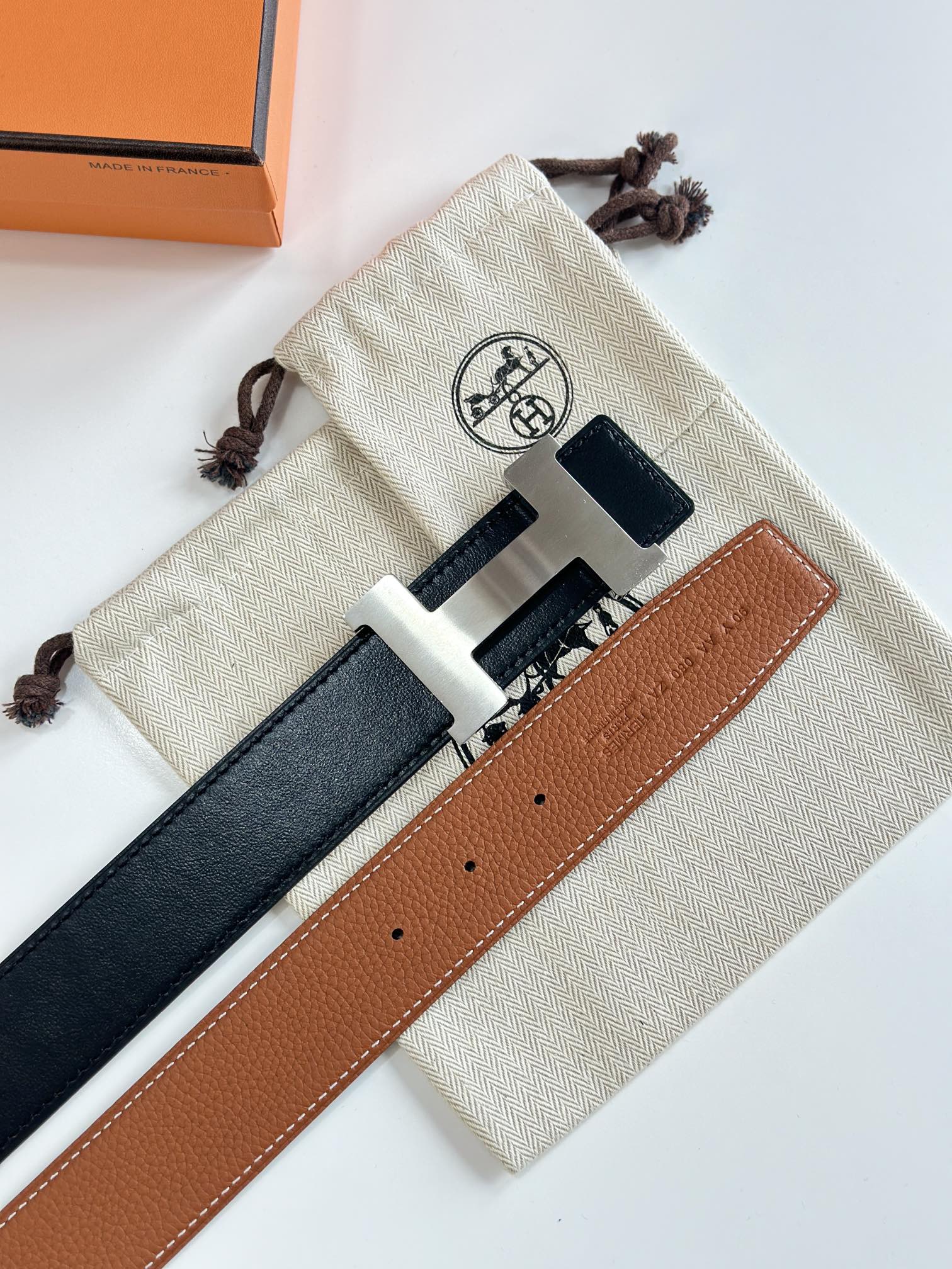 Hermès Male Leather Belt Cow Leather S-m