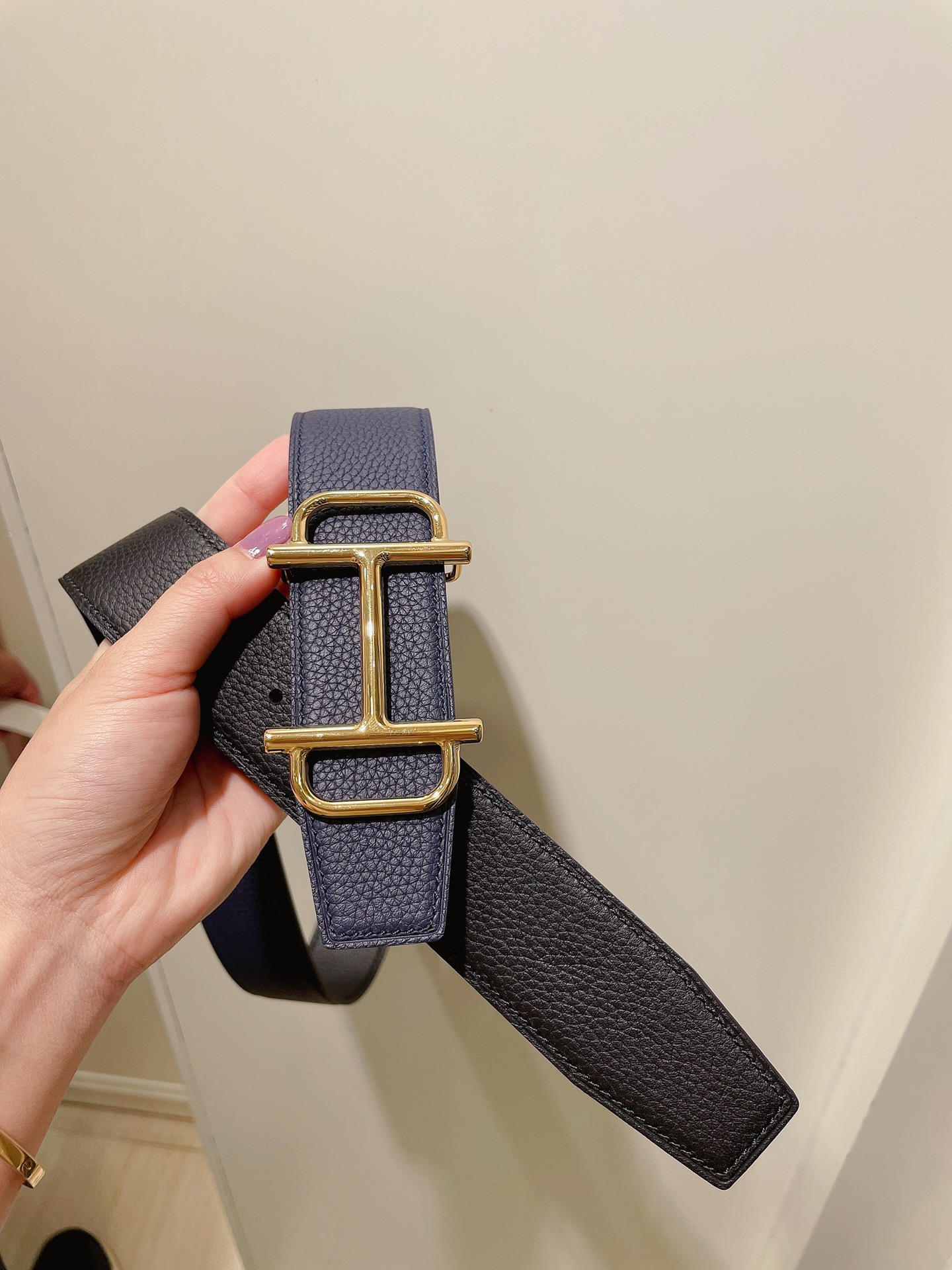 Hermès Male Leather Belt Top Grain Leather S-m