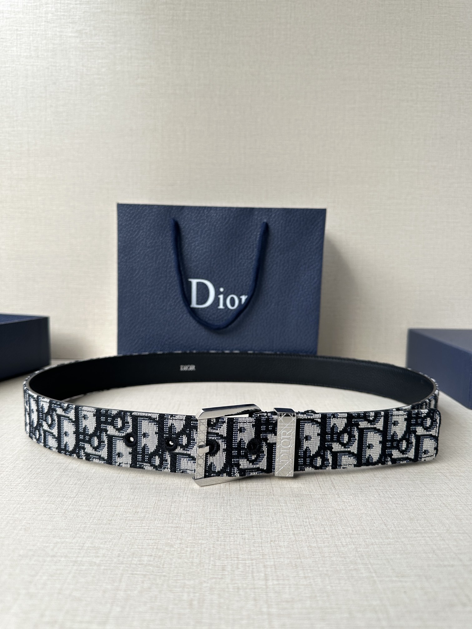 Dior Male Pin Buckle Belt Cow Leather Brown Adjustable M