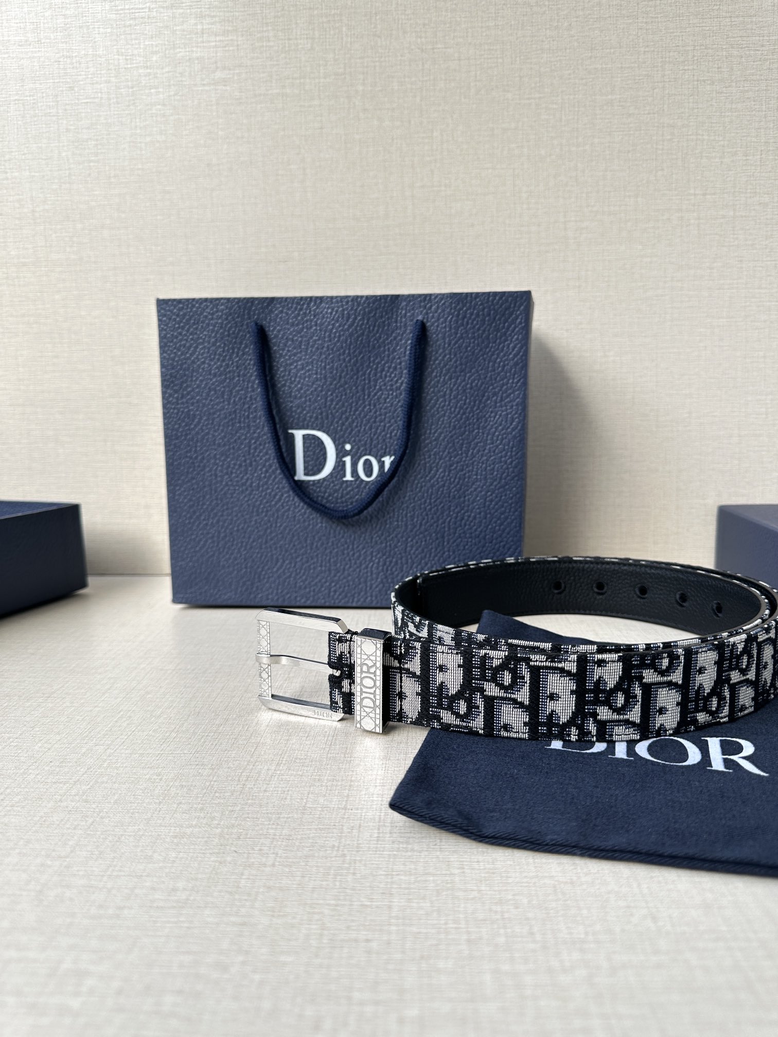 Dior Male Pin Buckle Belt Cow Leather Brown Adjustable M