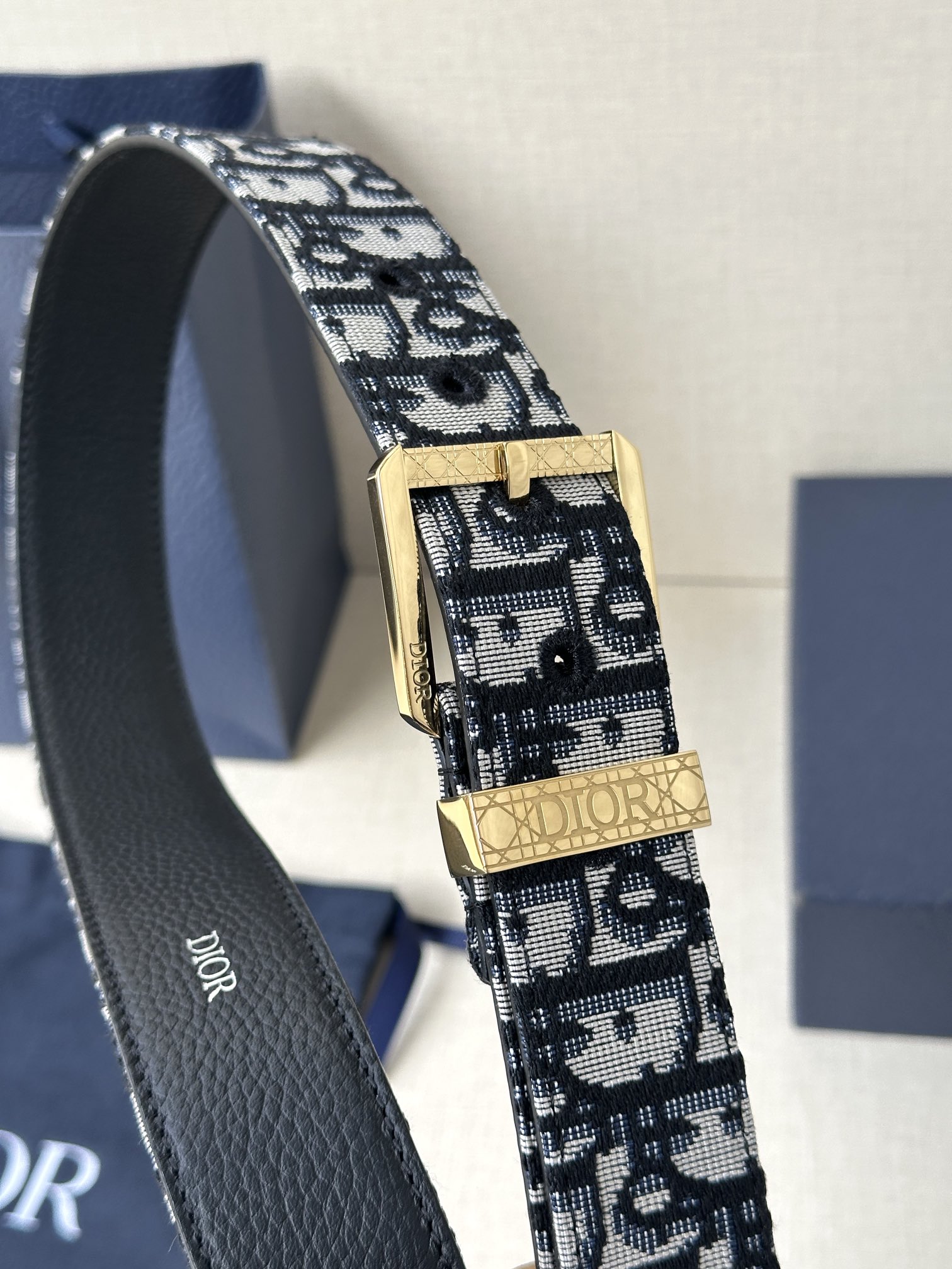 Dior Male Pin Buckle Belt Cow Leather Brown Adjustable M