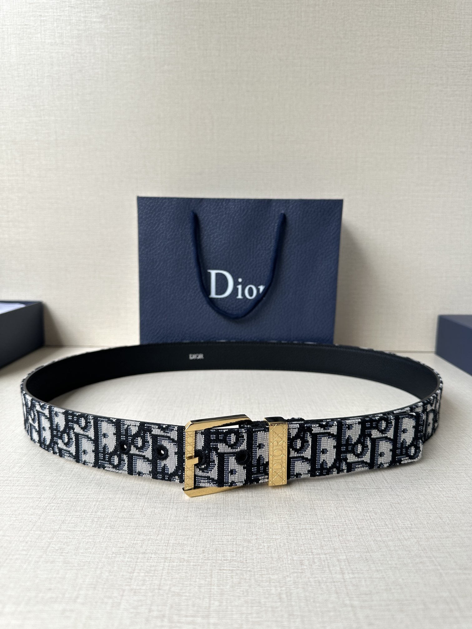 Dior Male Pin Buckle Belt Cow Leather Brown Adjustable M