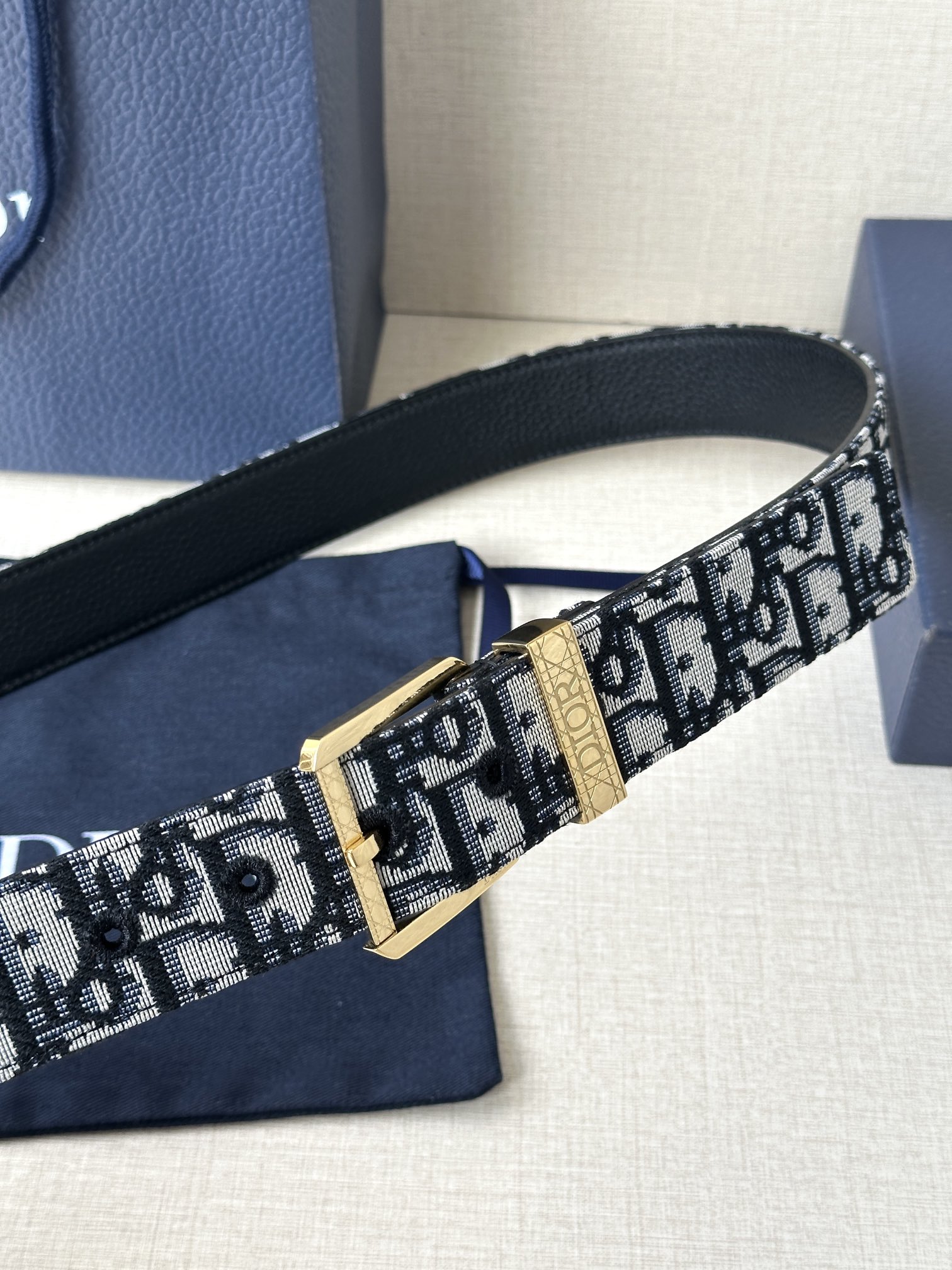 Dior Male Pin Buckle Belt Cow Leather Brown Adjustable M