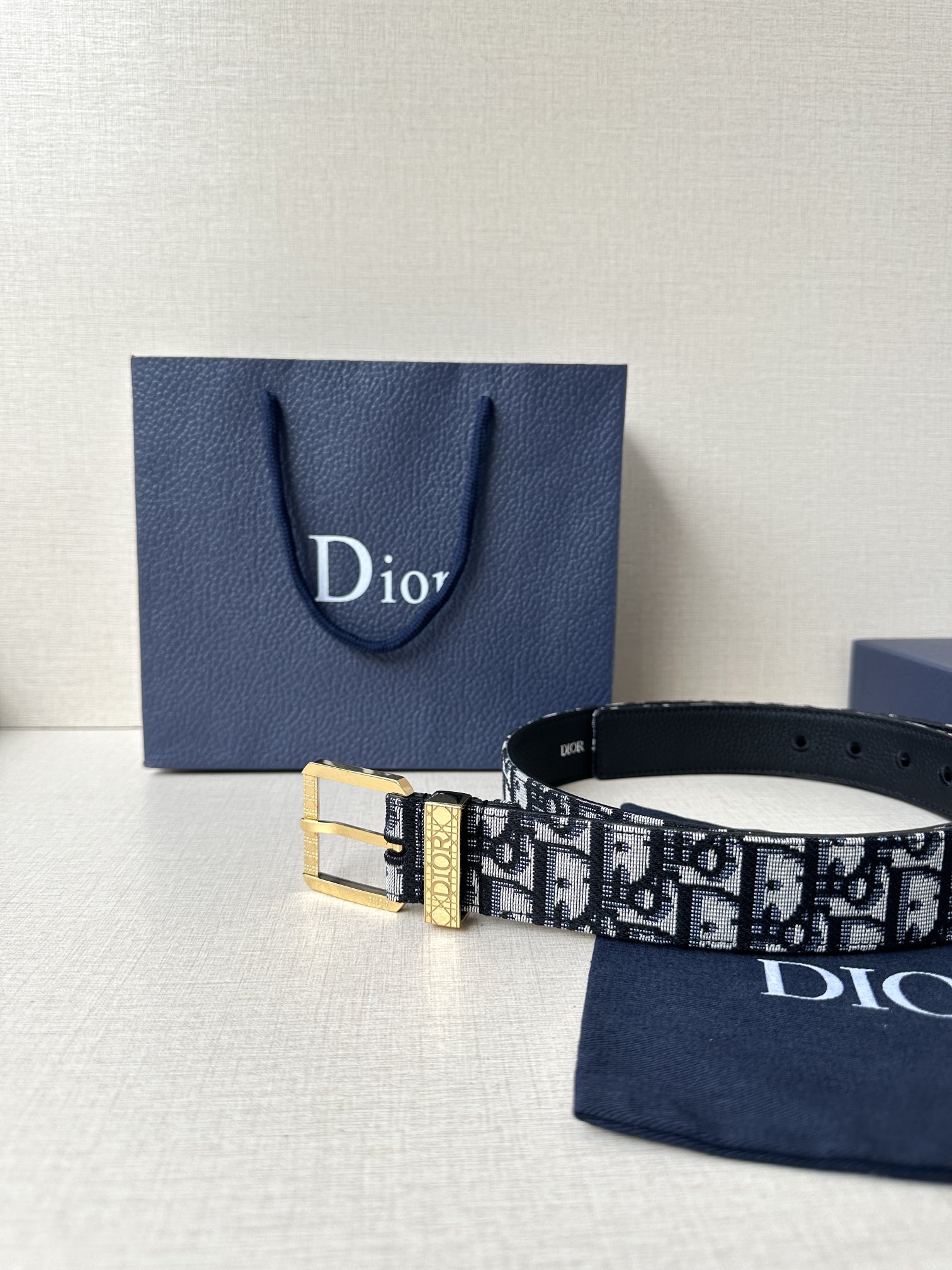 Dior Male Pin Buckle Belt Cow Leather Brown Adjustable M