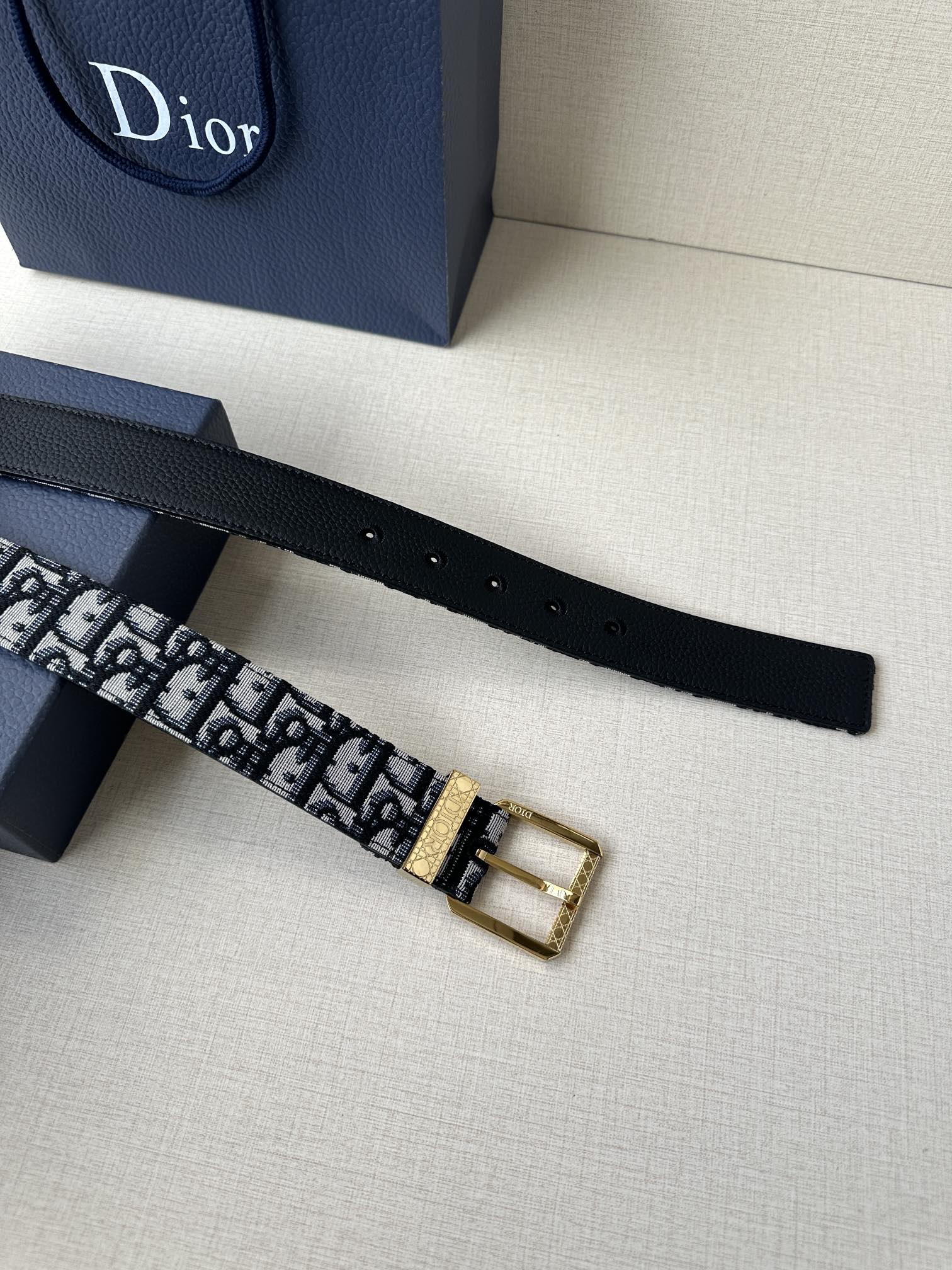 Dior Male Pin Buckle Belt Cow Leather Brown Adjustable M