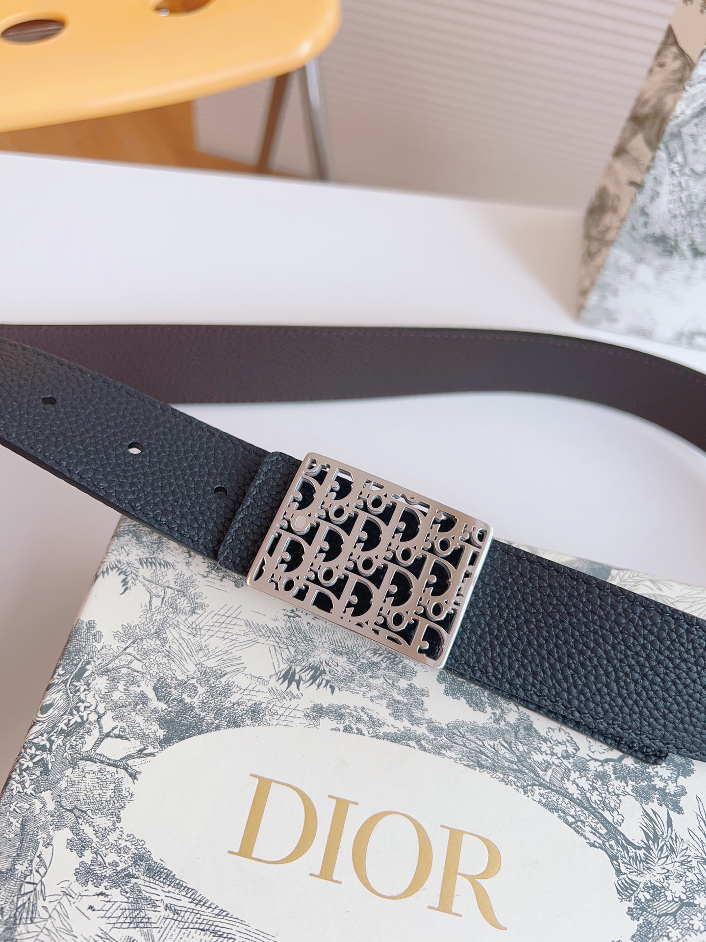 Dior Male Leather Belt Top Grain Leather 35mm