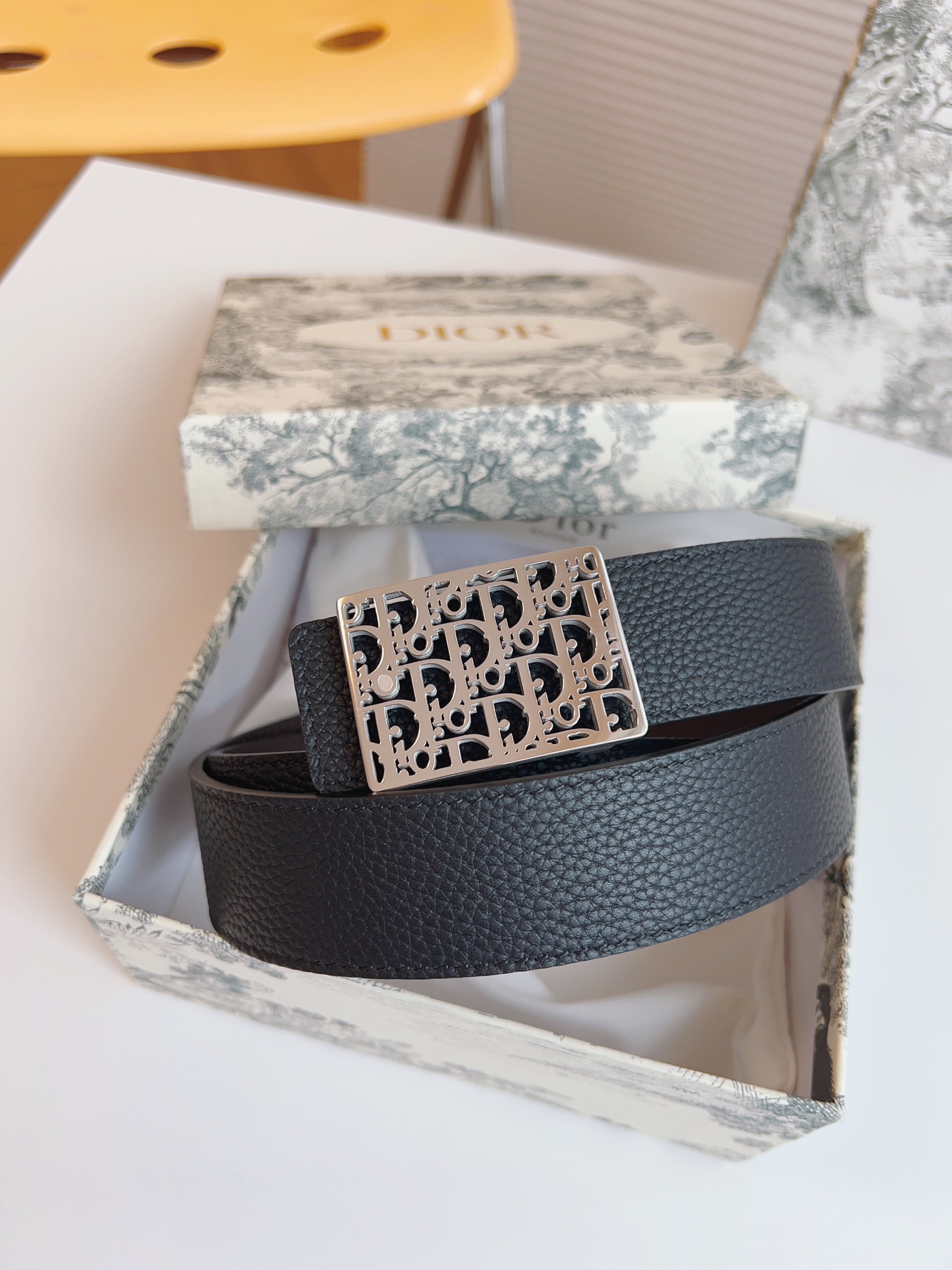 Dior Male Leather Belt Top Grain Leather 35mm