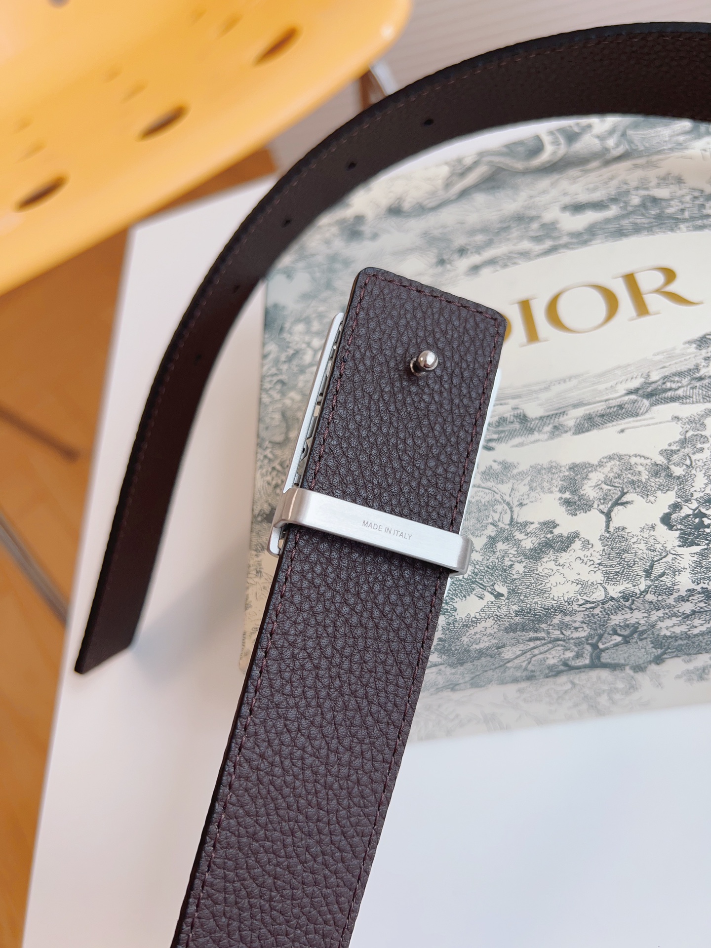 Dior Male Leather Belt Top Grain Leather 35mm