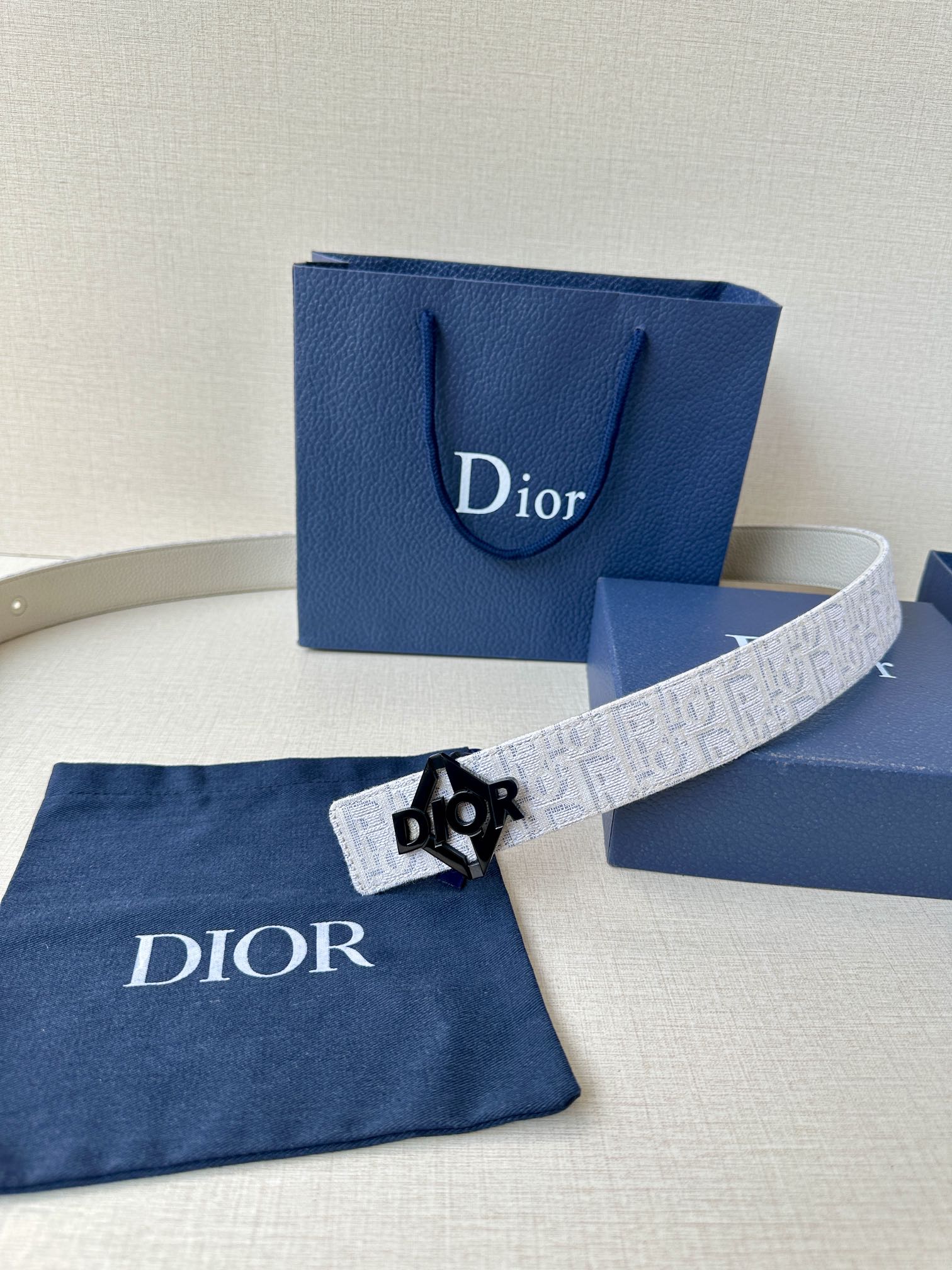 Dior Male Basic Belt Cow Leather Beige M-l