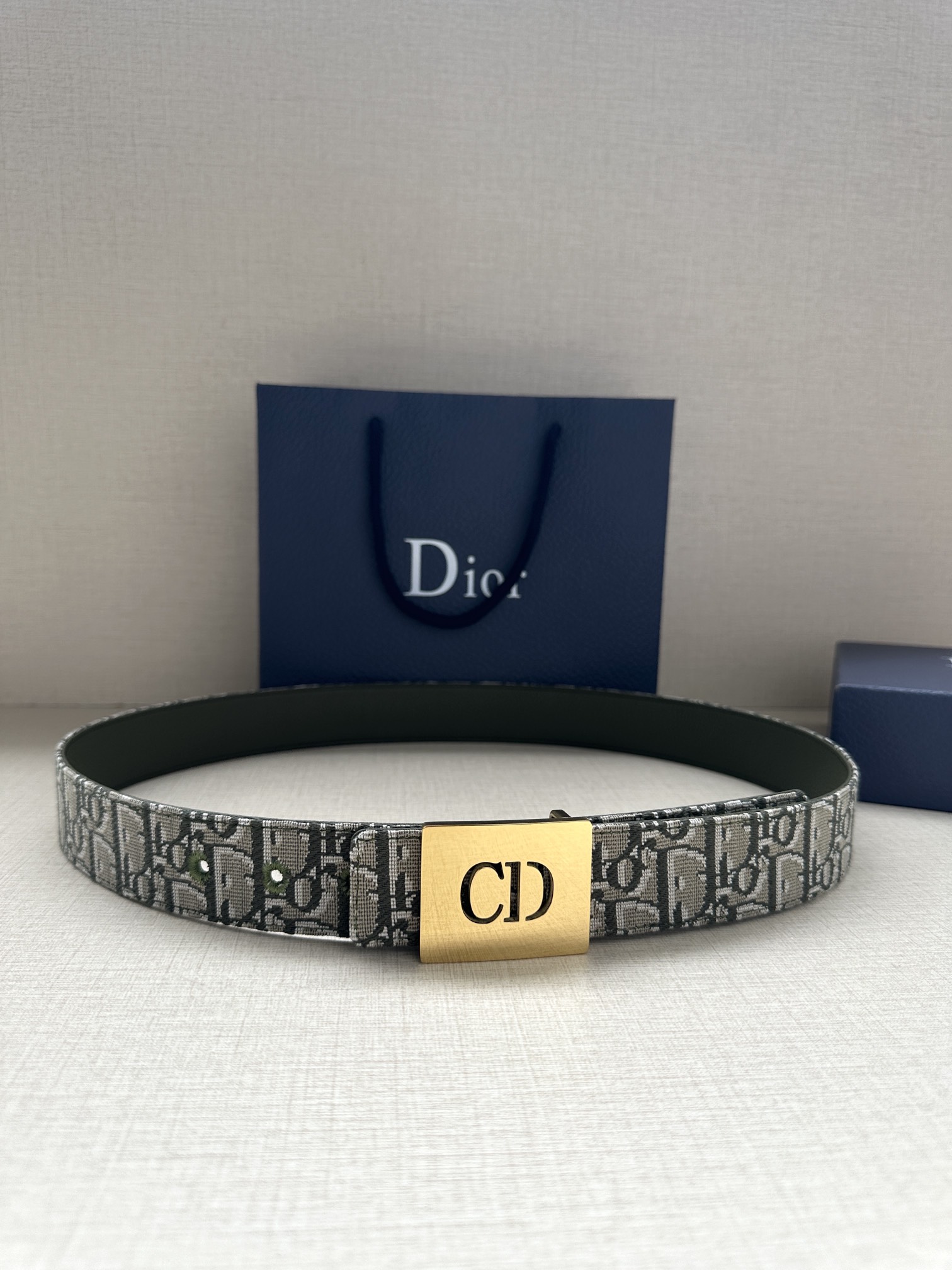 Dior Male Basic Belt Gray M