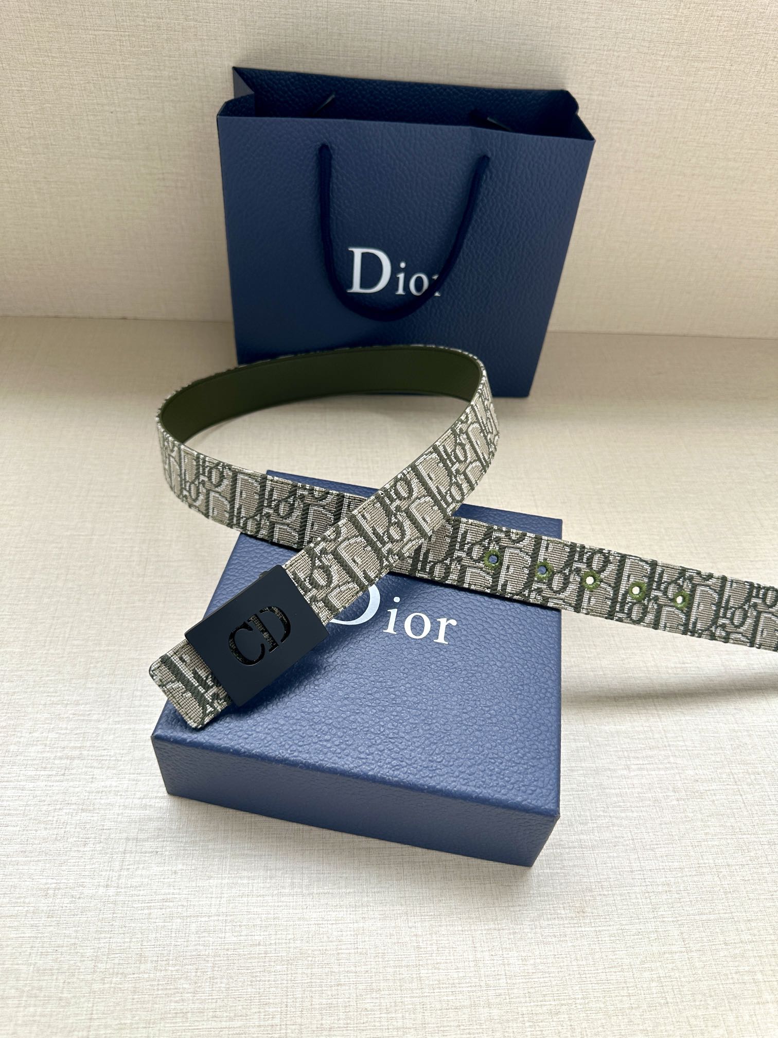 Dior Male Basic Belt Gray M