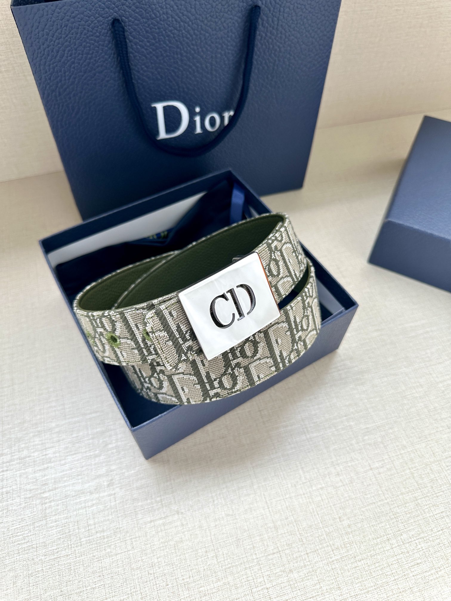 Dior Male Basic Belt Gray M
