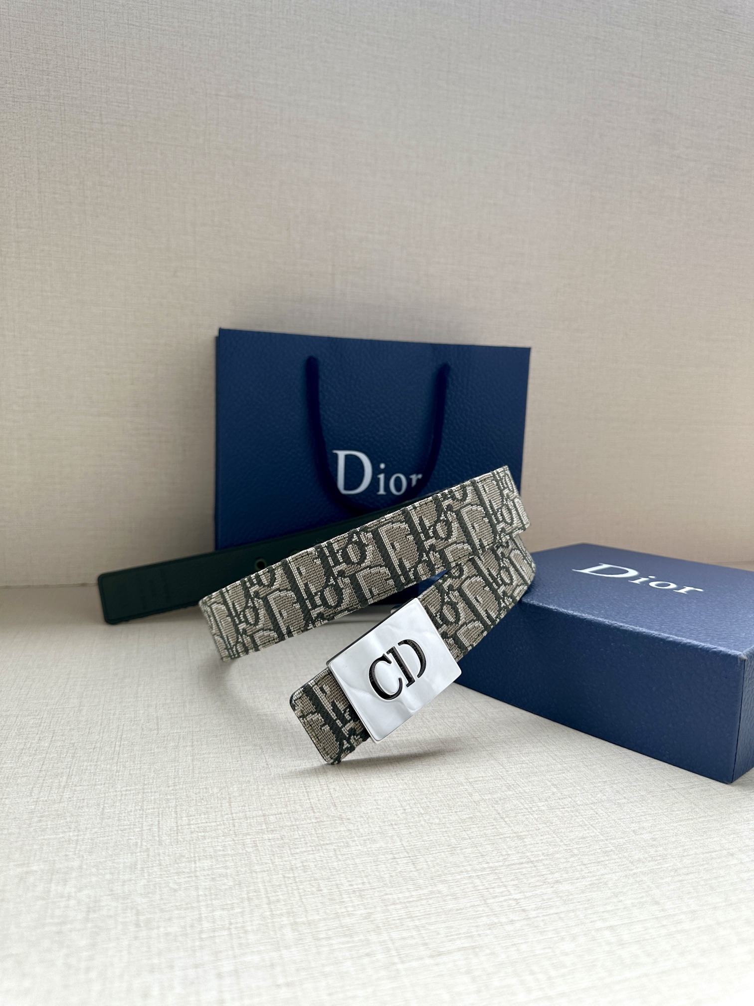 Dior Male Basic Belt Gray M
