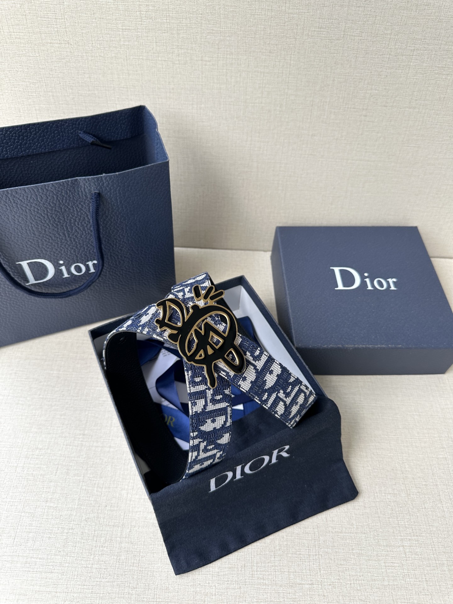 Dior Male Leather Belt Top Grain Leather M
