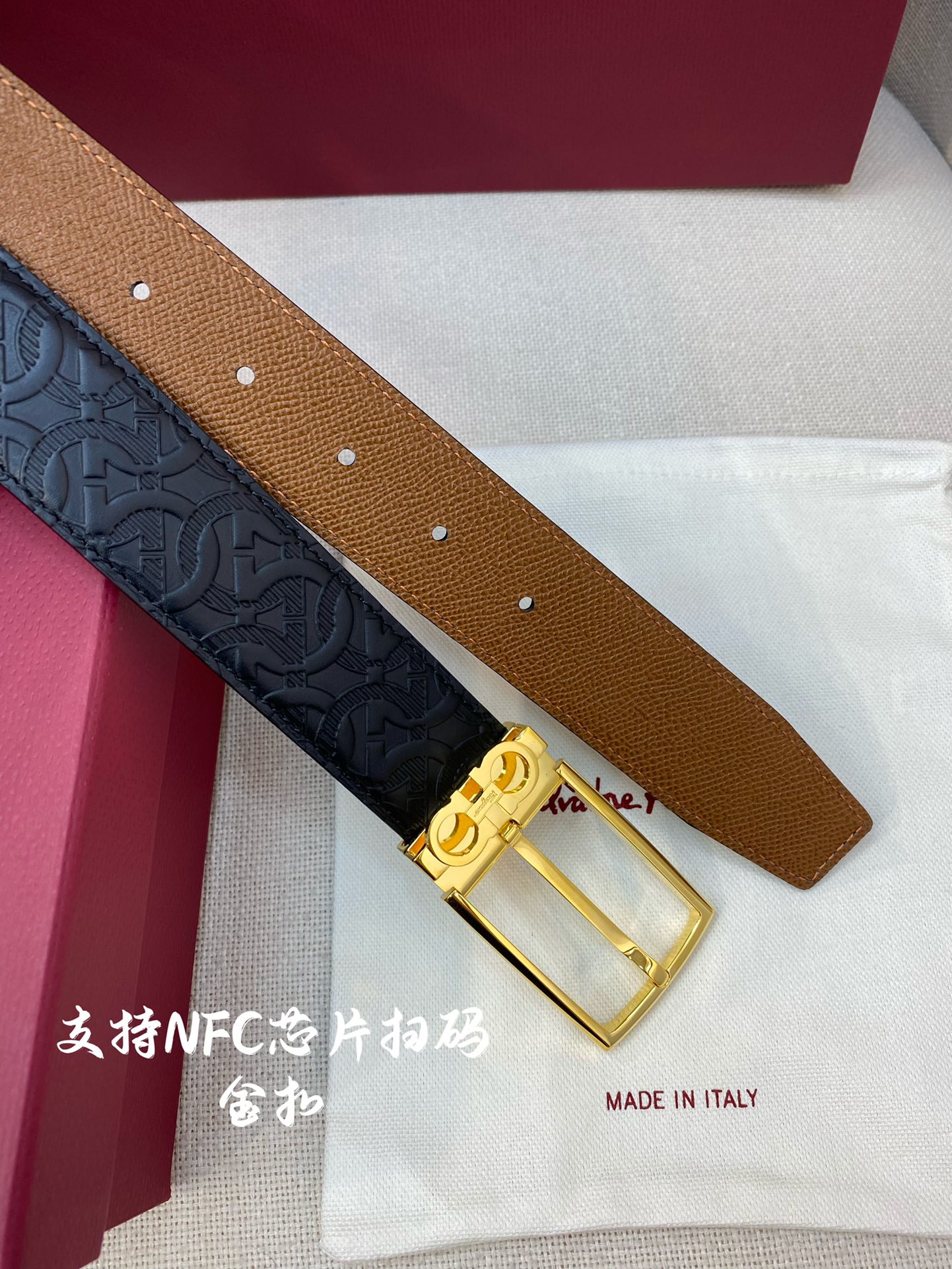 Salvatore Ferragamo Male Leather Belt Cow Leather M
