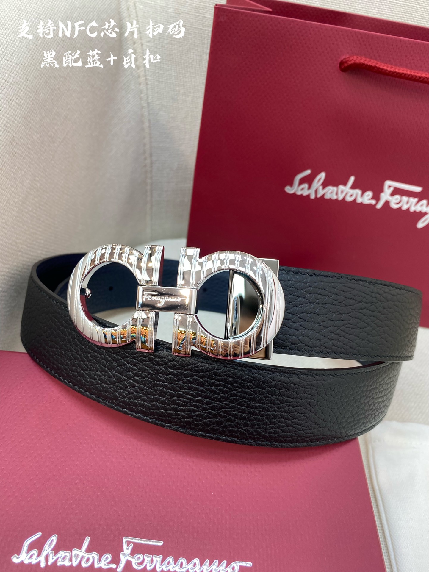 Salvatore Ferragamo Male Leather Belt Cow Leather M