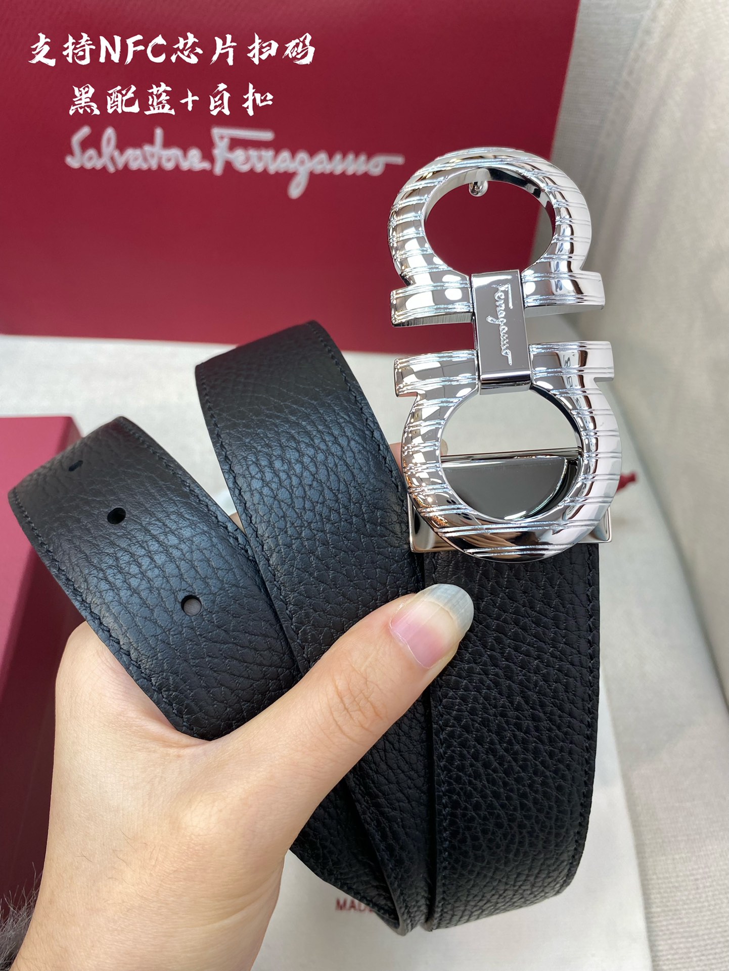 Salvatore Ferragamo Male Leather Belt Cow Leather M