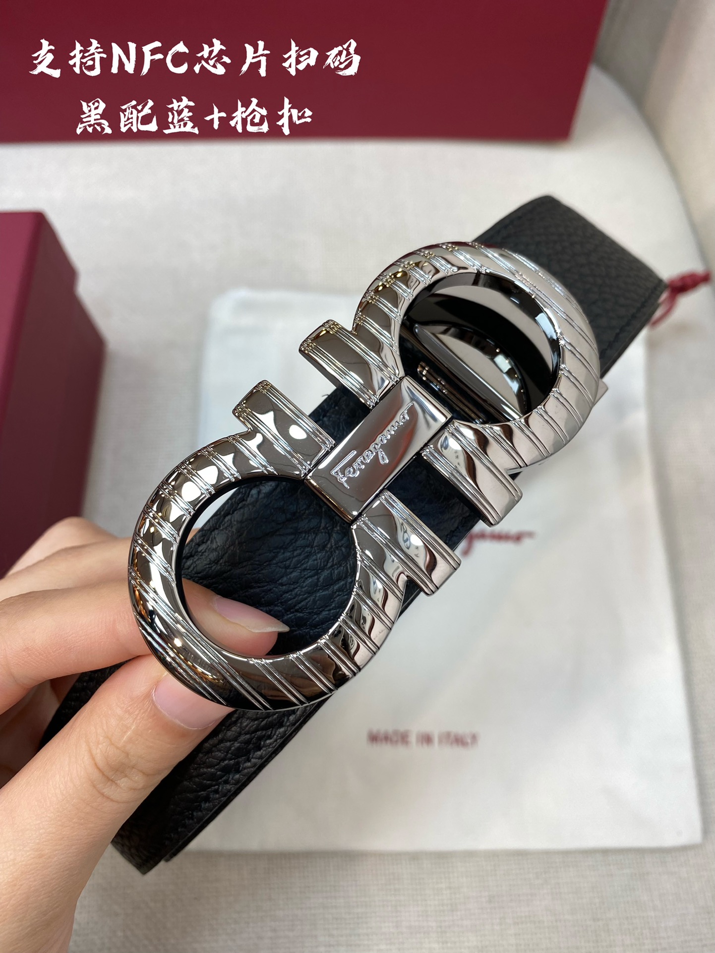 Salvatore Ferragamo Male Leather Belt Cow Leather M