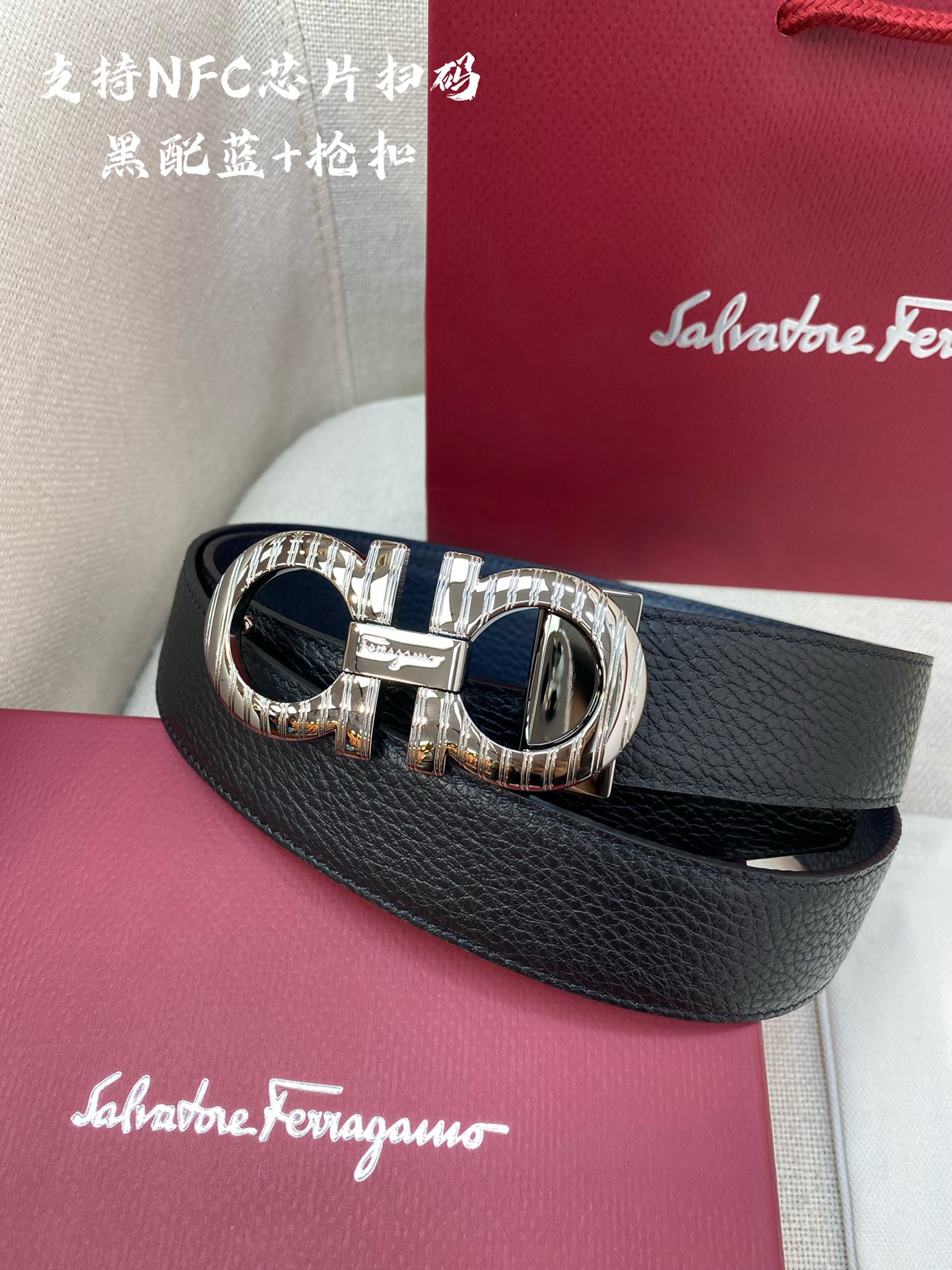 Salvatore Ferragamo Male Leather Belt Cow Leather M