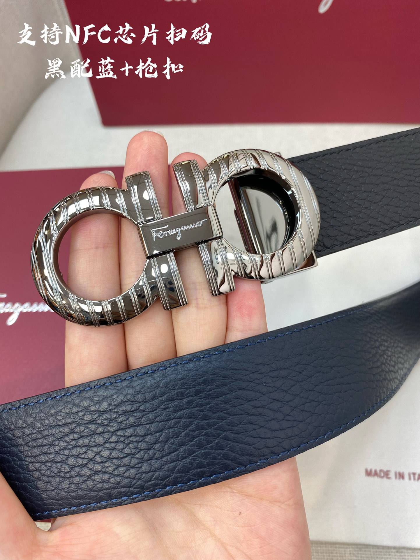 Salvatore Ferragamo Male Leather Belt Cow Leather M