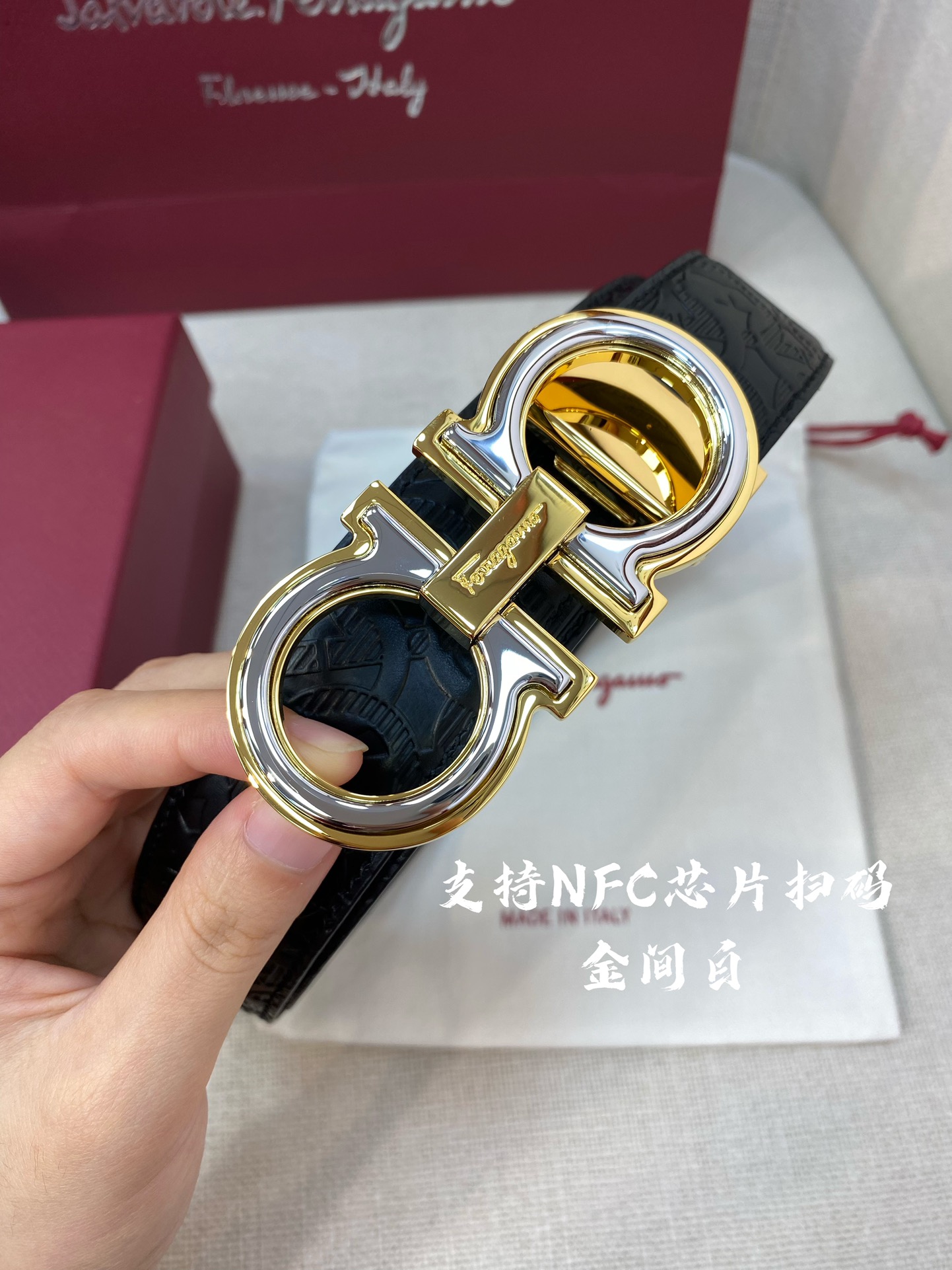 Salvatore Ferragamo Male Leather Belt Cow Leather M