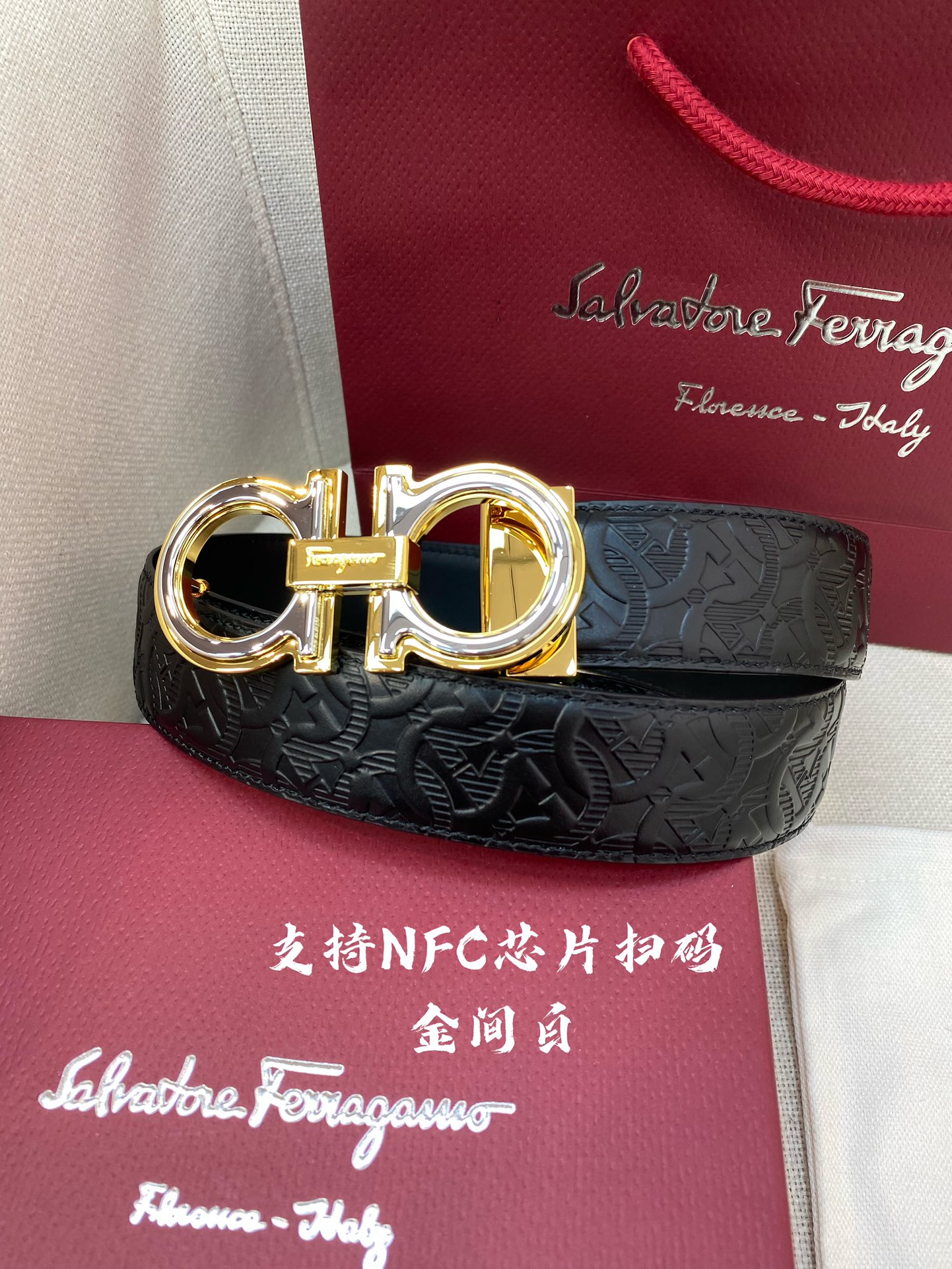Salvatore Ferragamo Male Leather Belt Cow Leather M