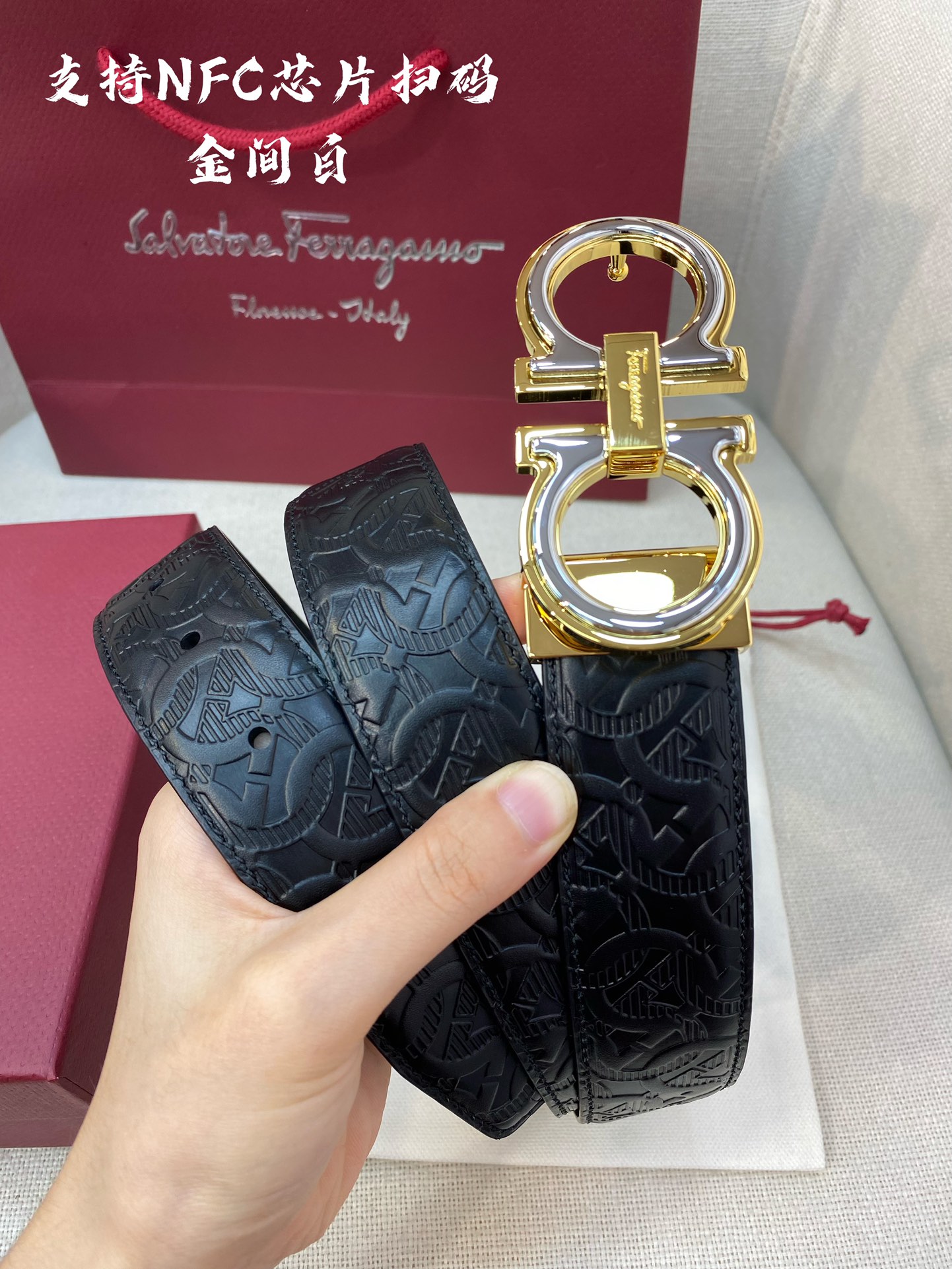 Salvatore Ferragamo Male Leather Belt Cow Leather M