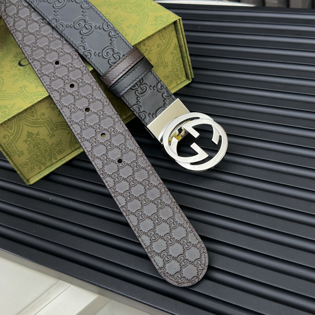 Gucci Male Leather Belt Top Grain Leather M