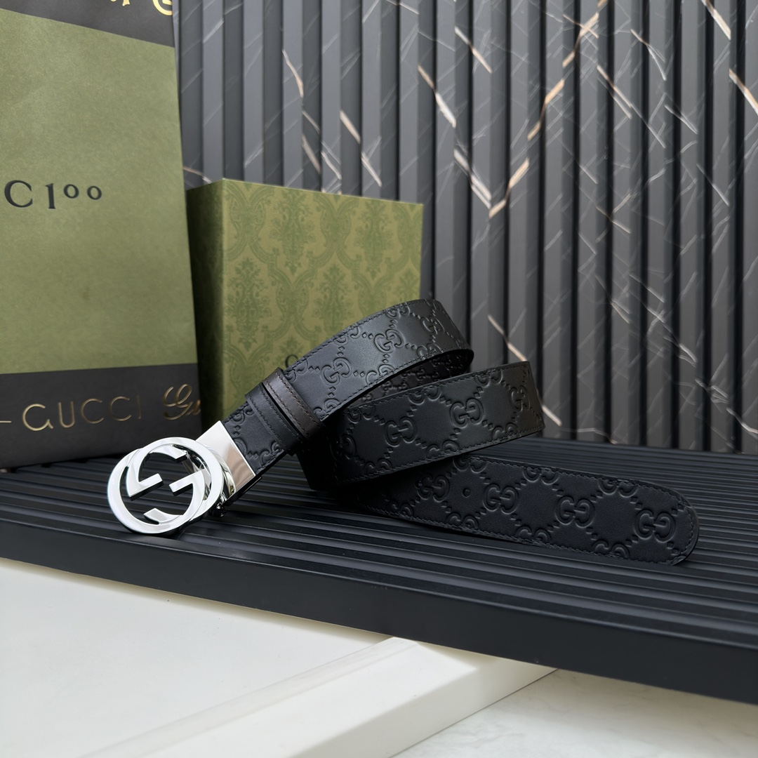 Gucci Male Leather Belt Top Grain Leather M