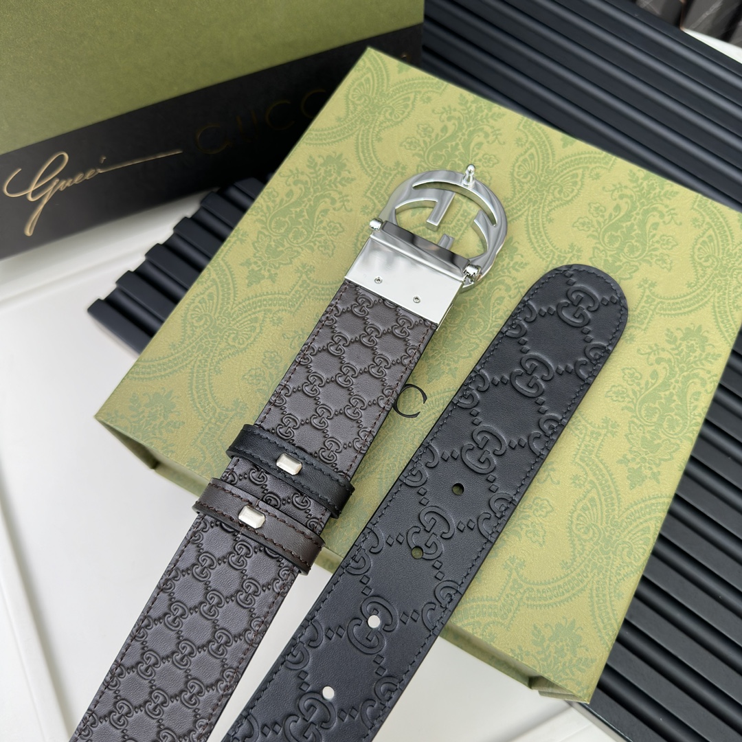 Gucci Male Leather Belt Top Grain Leather M