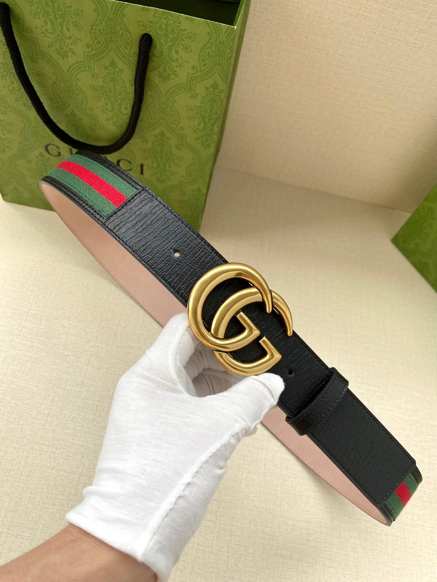 Gucci Male Leather Belt Cow Leather Black M