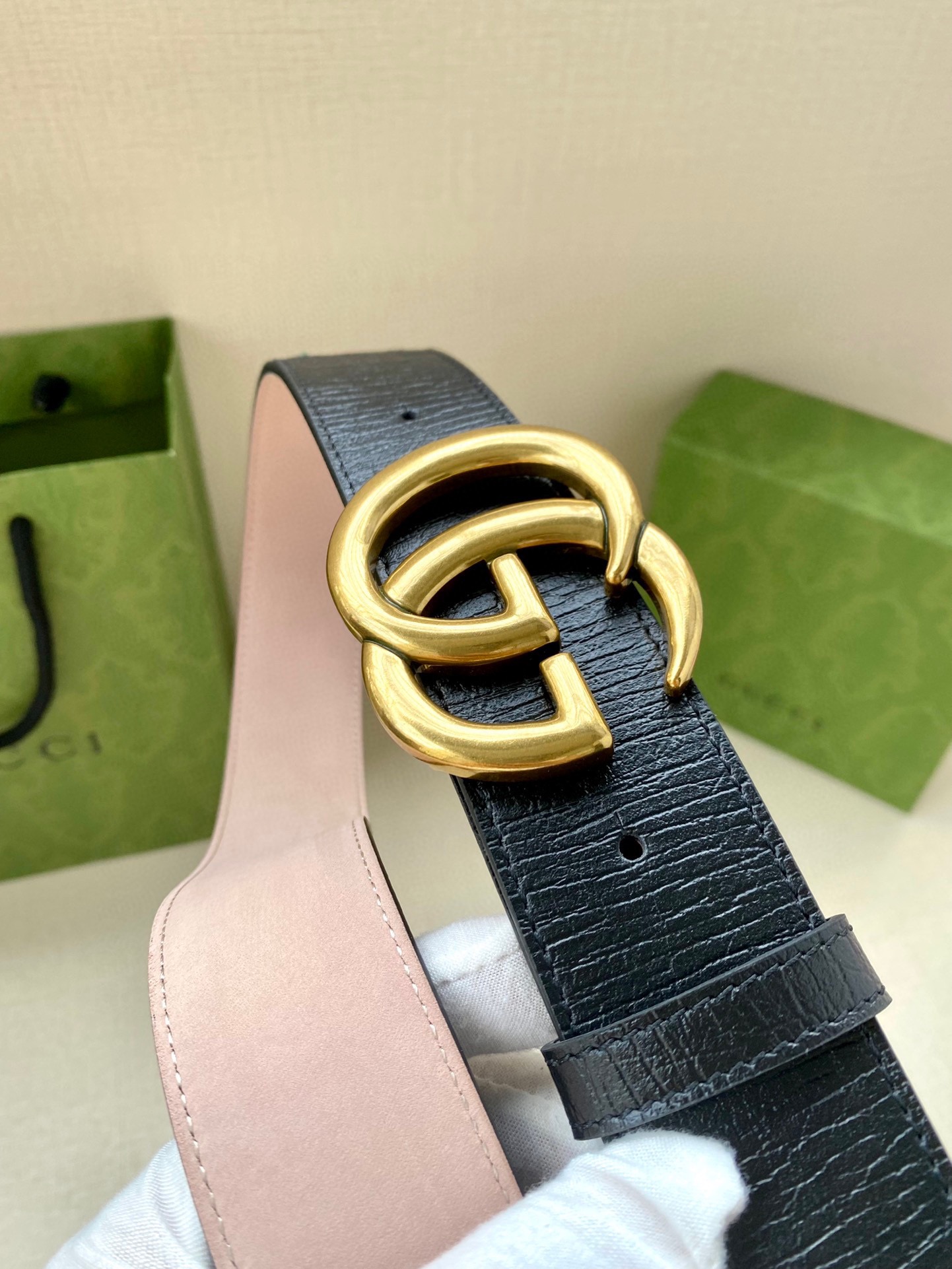 Gucci Male Leather Belt Cow Leather Black M