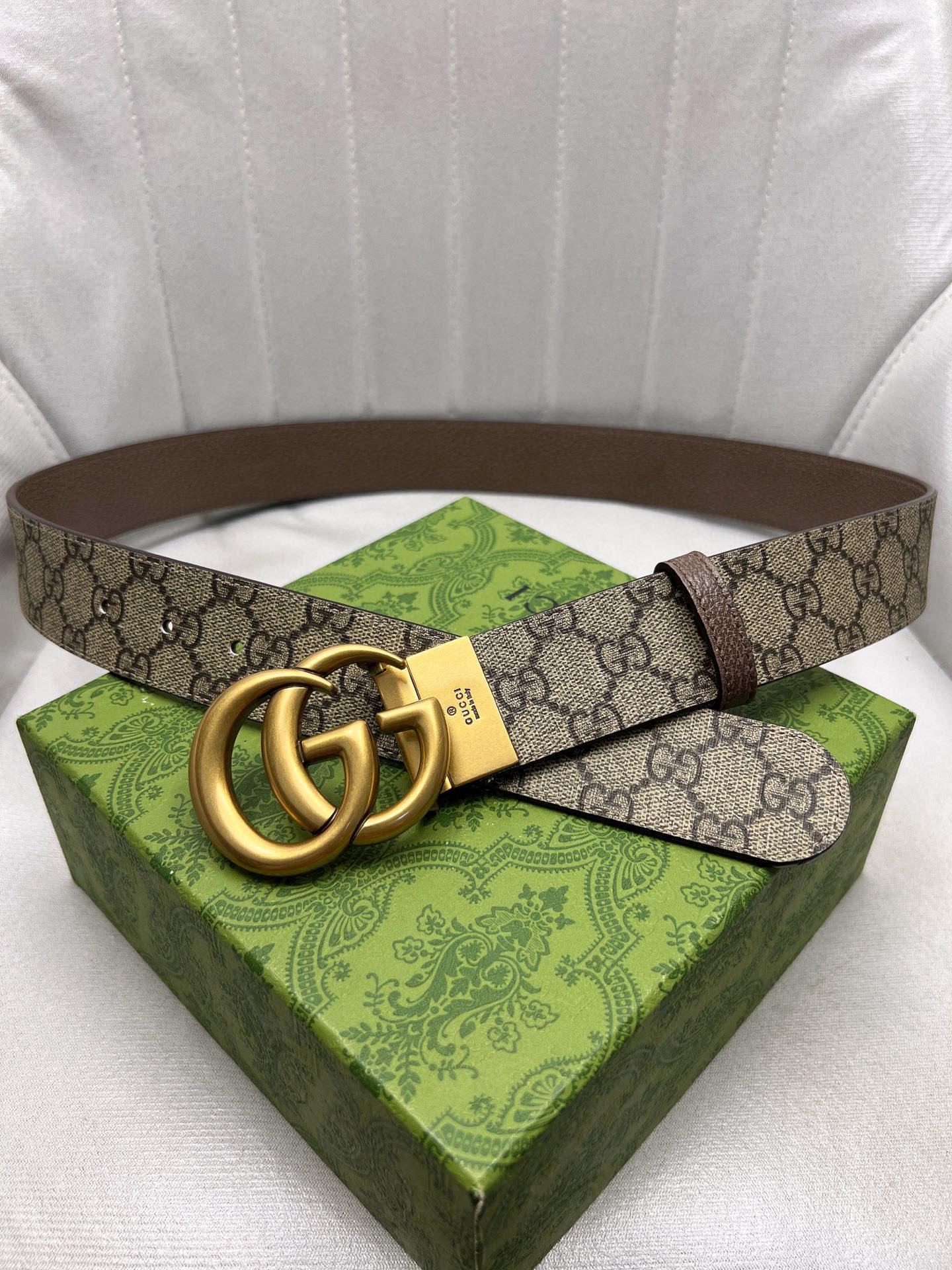 Gucci Male Leather Belt Top Grain Leather Waterproof