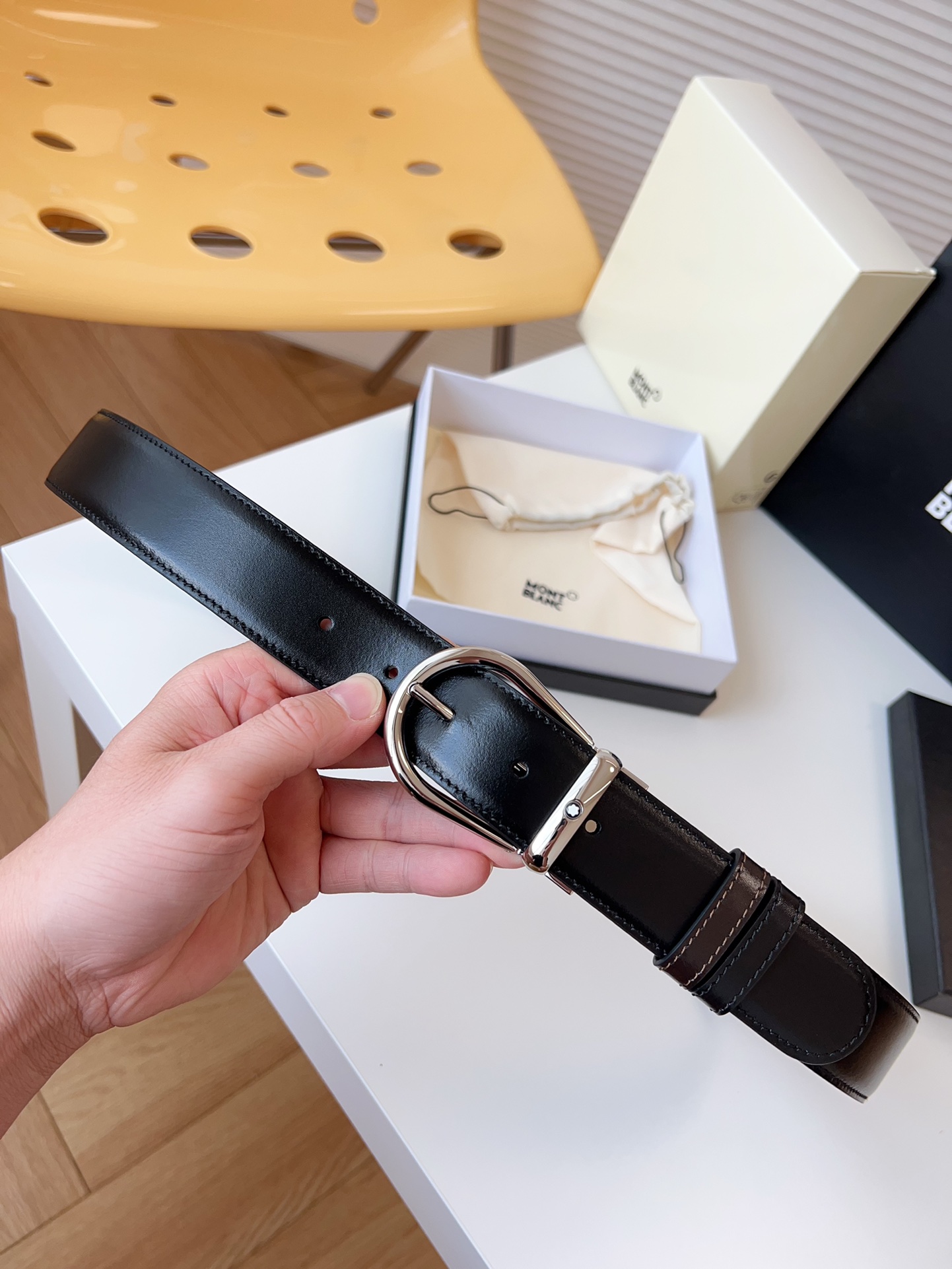 Montblanc Male Leather Belt 35mm