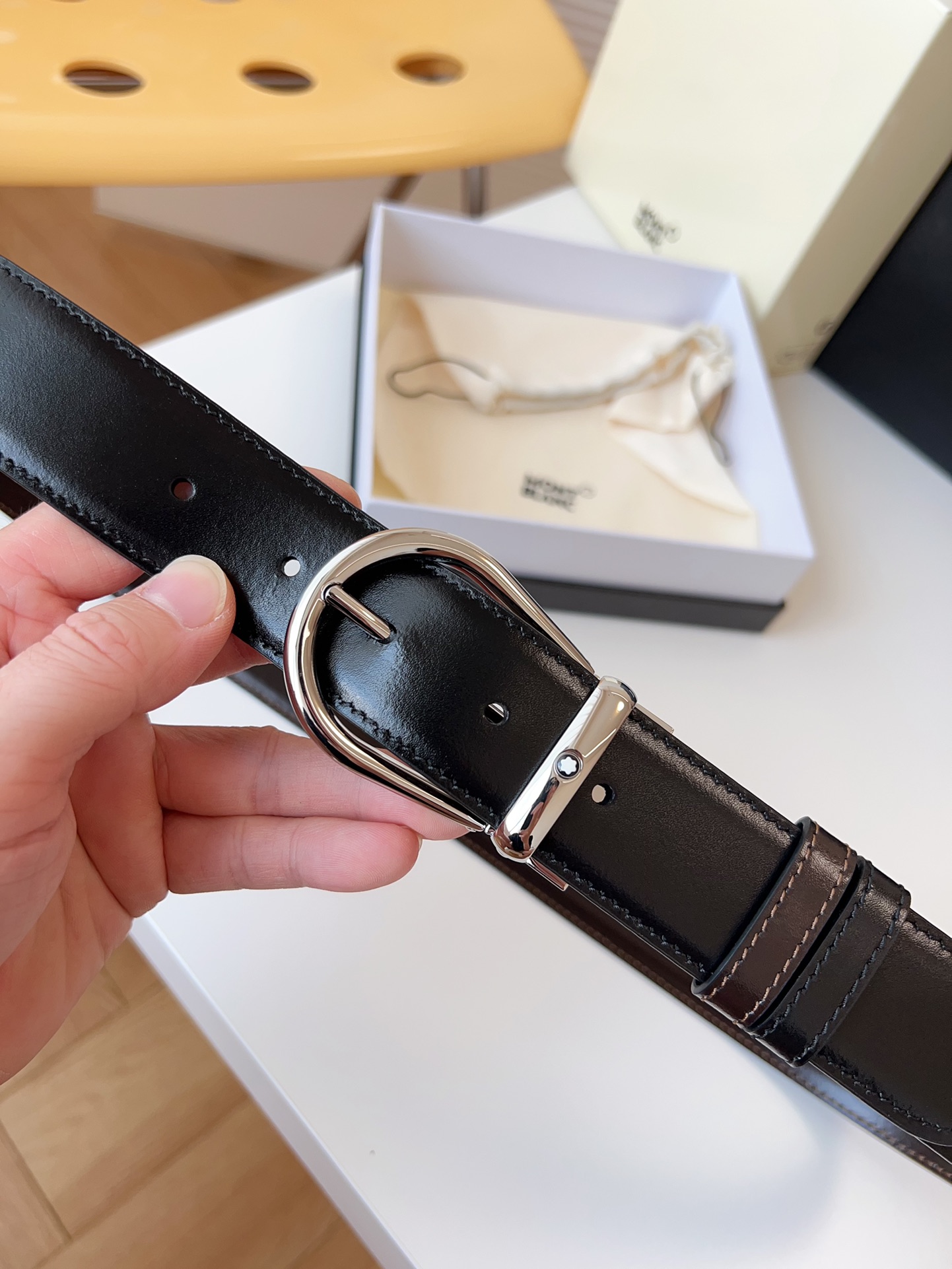 Montblanc Male Leather Belt 35mm