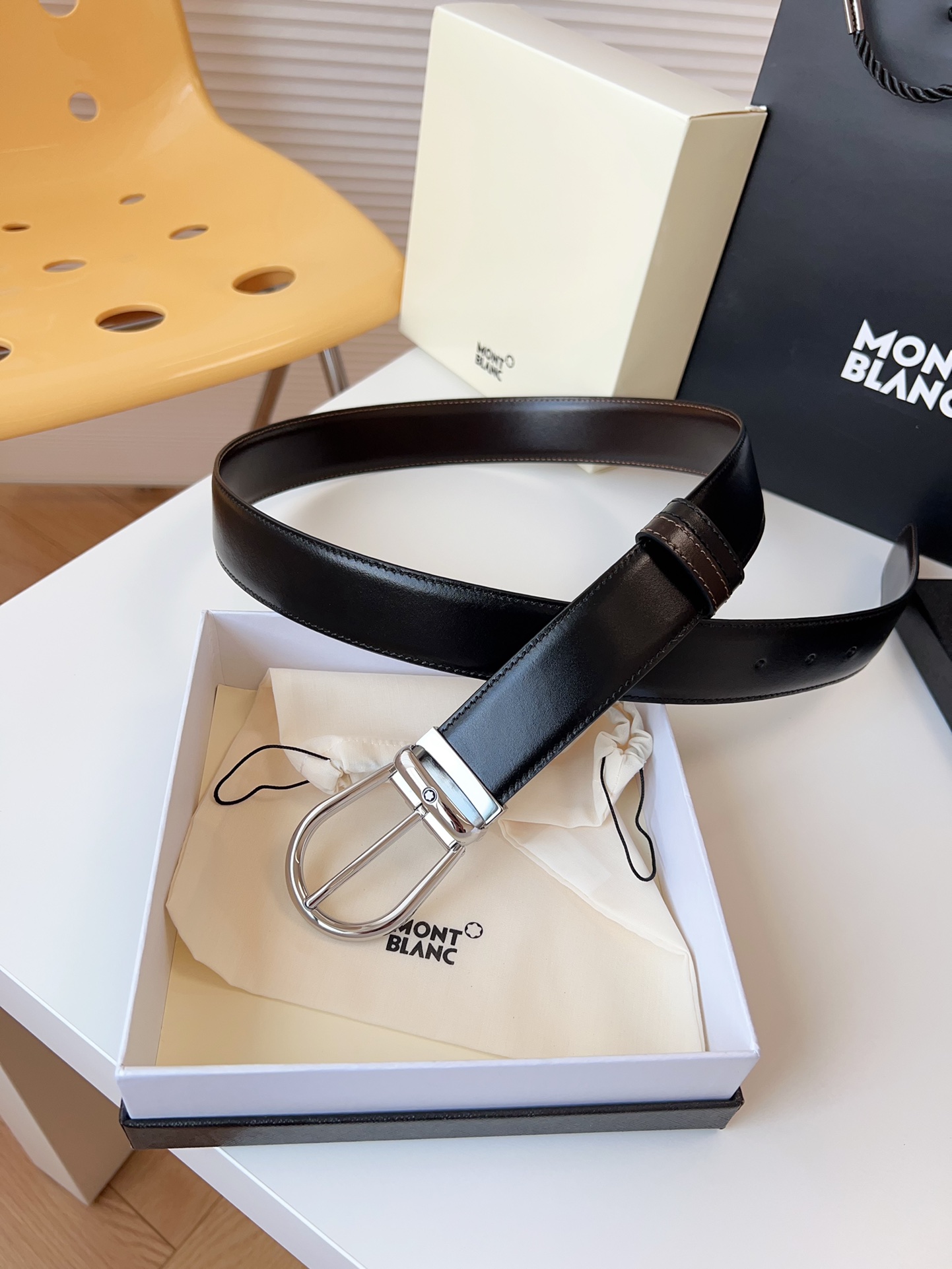 Montblanc Male Leather Belt 35mm