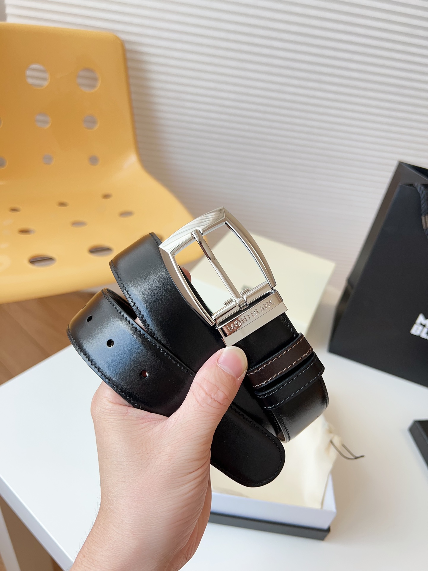 Montblanc Male Leather Belt 35mm