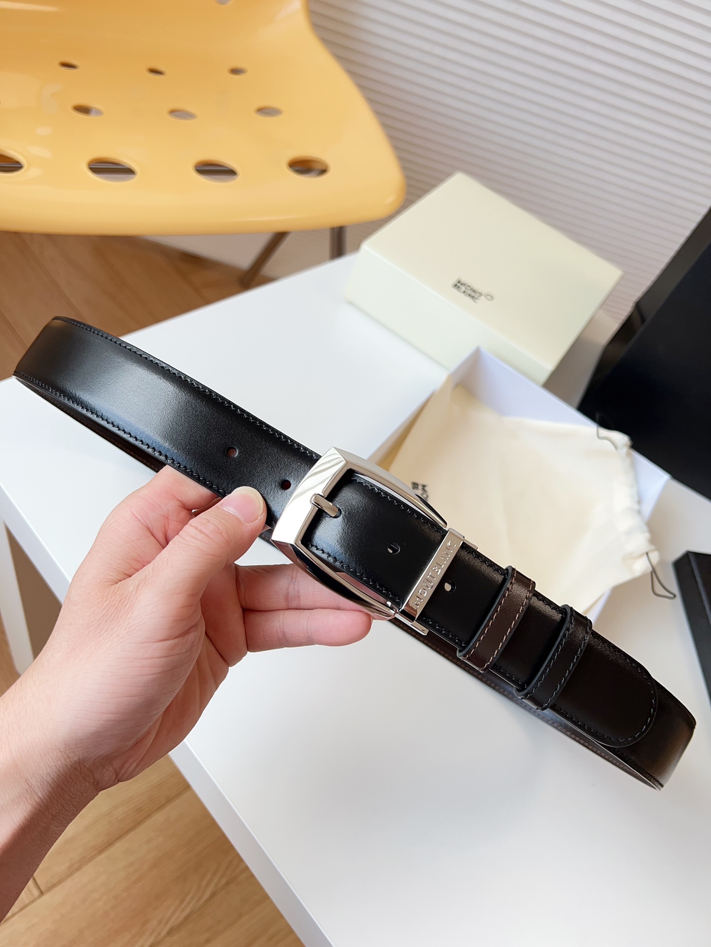 Montblanc Male Leather Belt 35mm