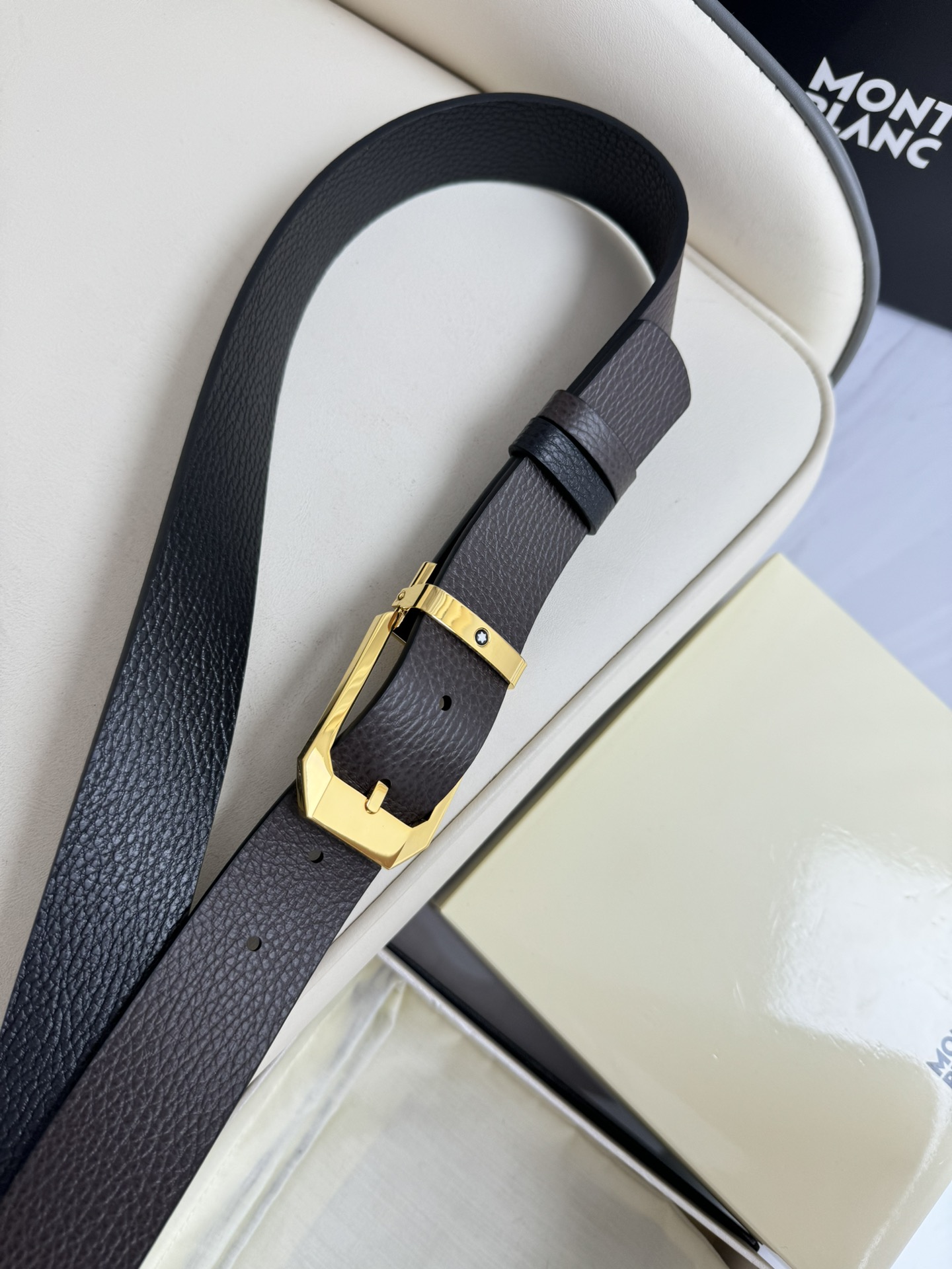 Montblanc Male Leather Belt Top Grain Leather M-l