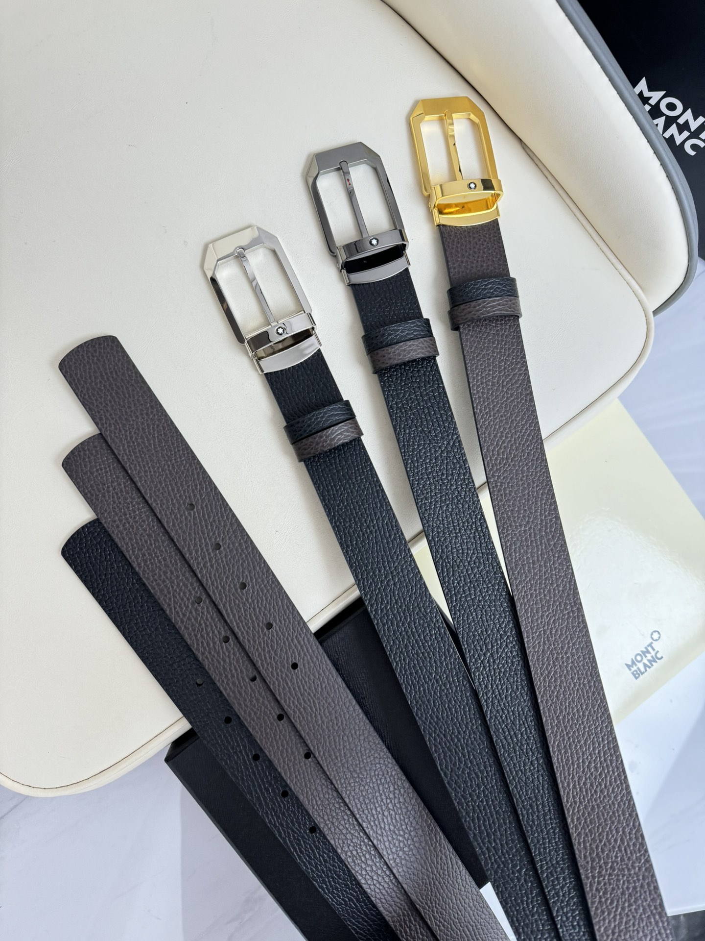 Montblanc Male Leather Belt Top Grain Leather M-l