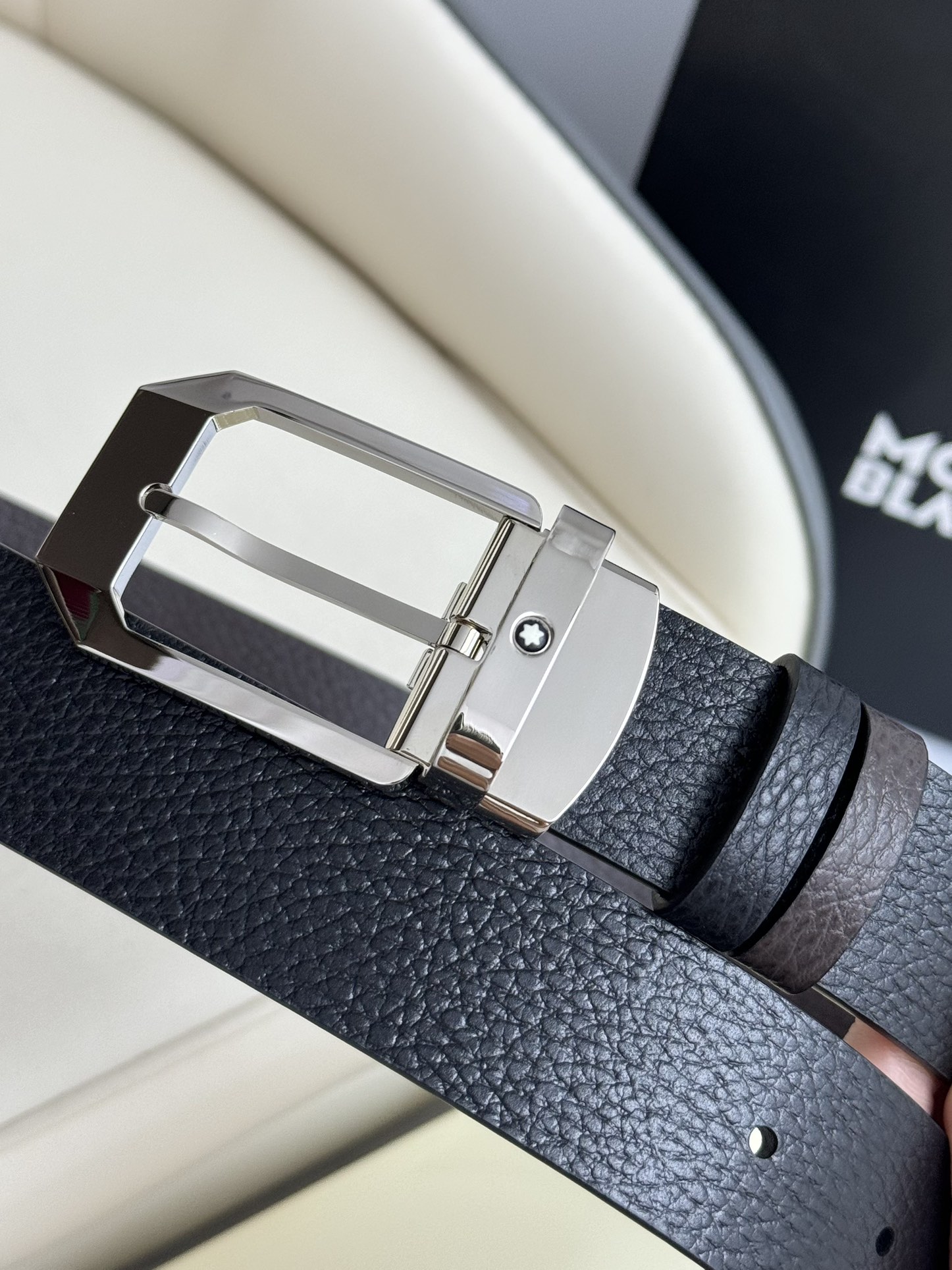 Montblanc Male Leather Belt Top Grain Leather M-l