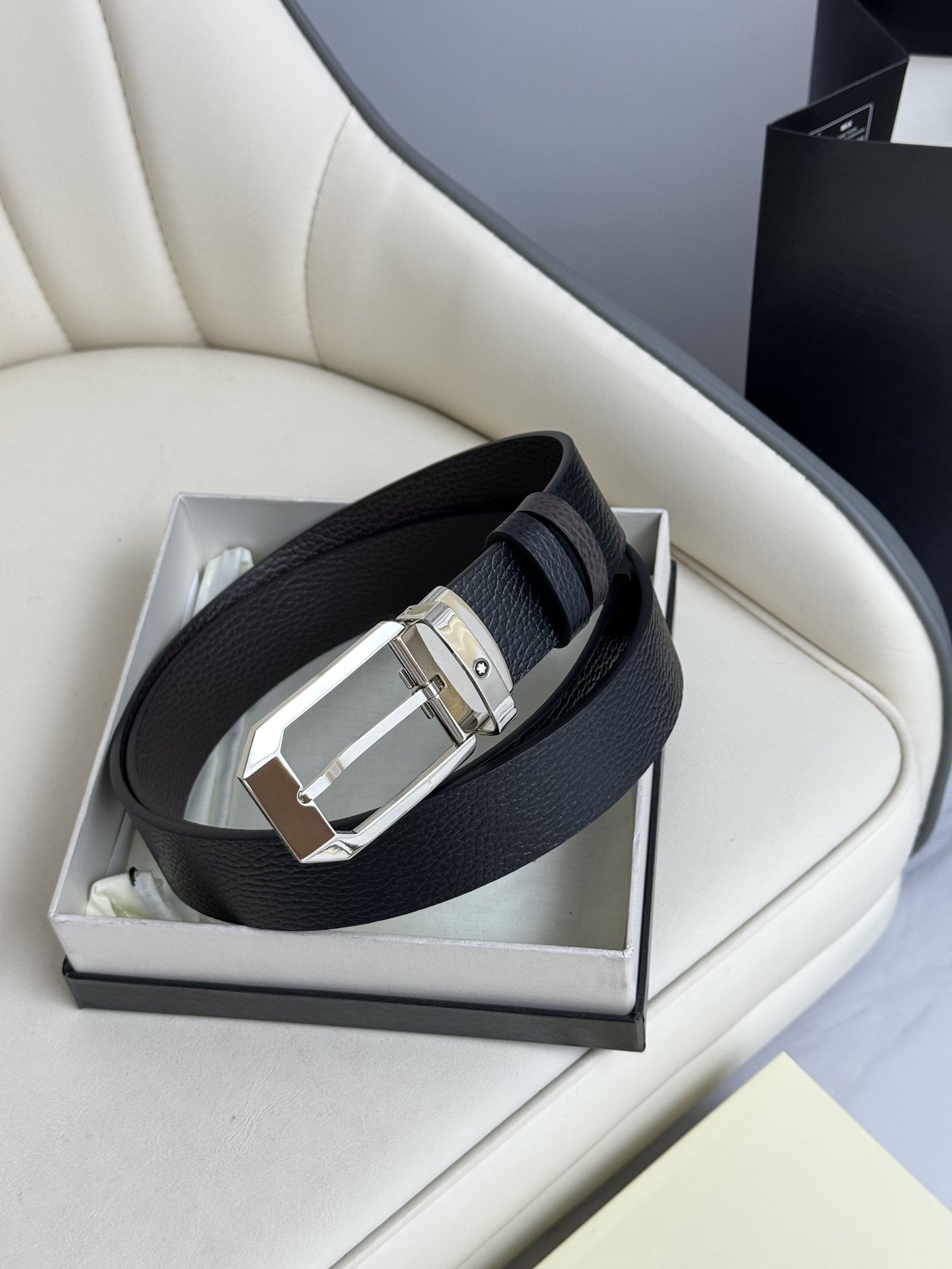 Montblanc Male Leather Belt Top Grain Leather M-l