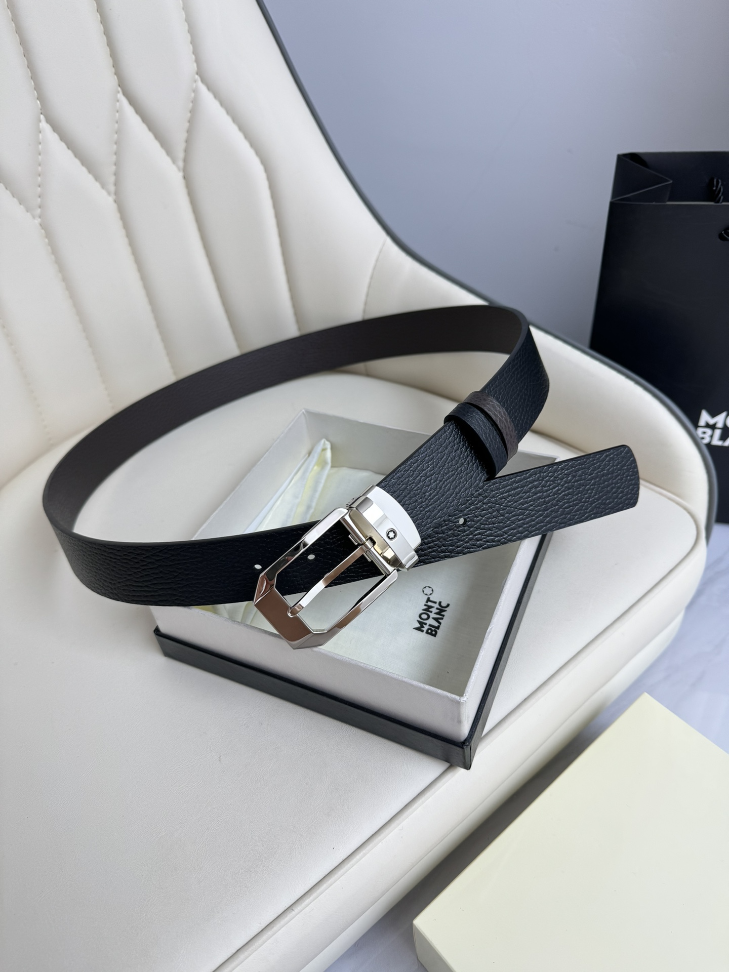 Montblanc Male Leather Belt Top Grain Leather M-l