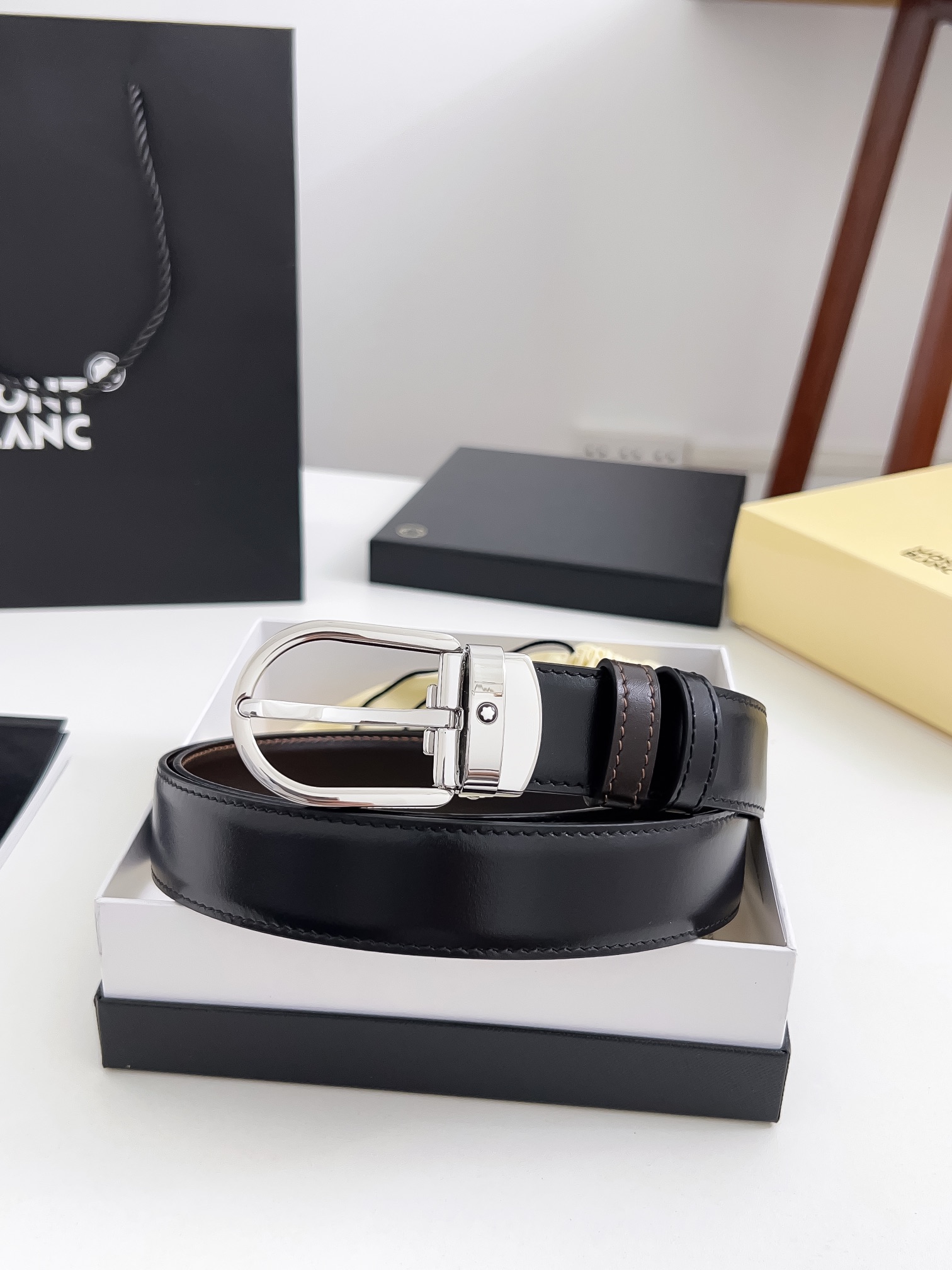 Montblanc Male Pin Buckle Belt Cow Leather M