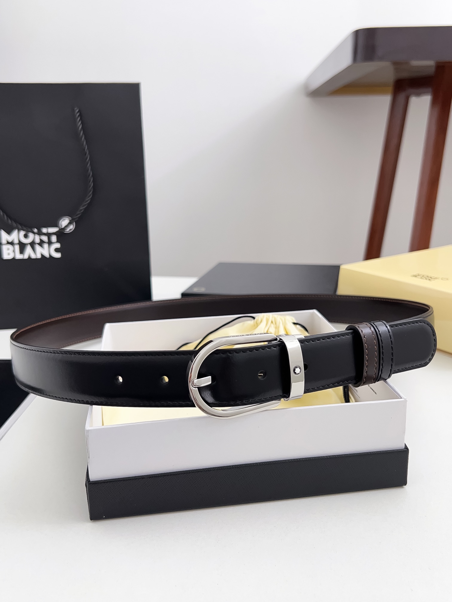 Montblanc Male Pin Buckle Belt Cow Leather M