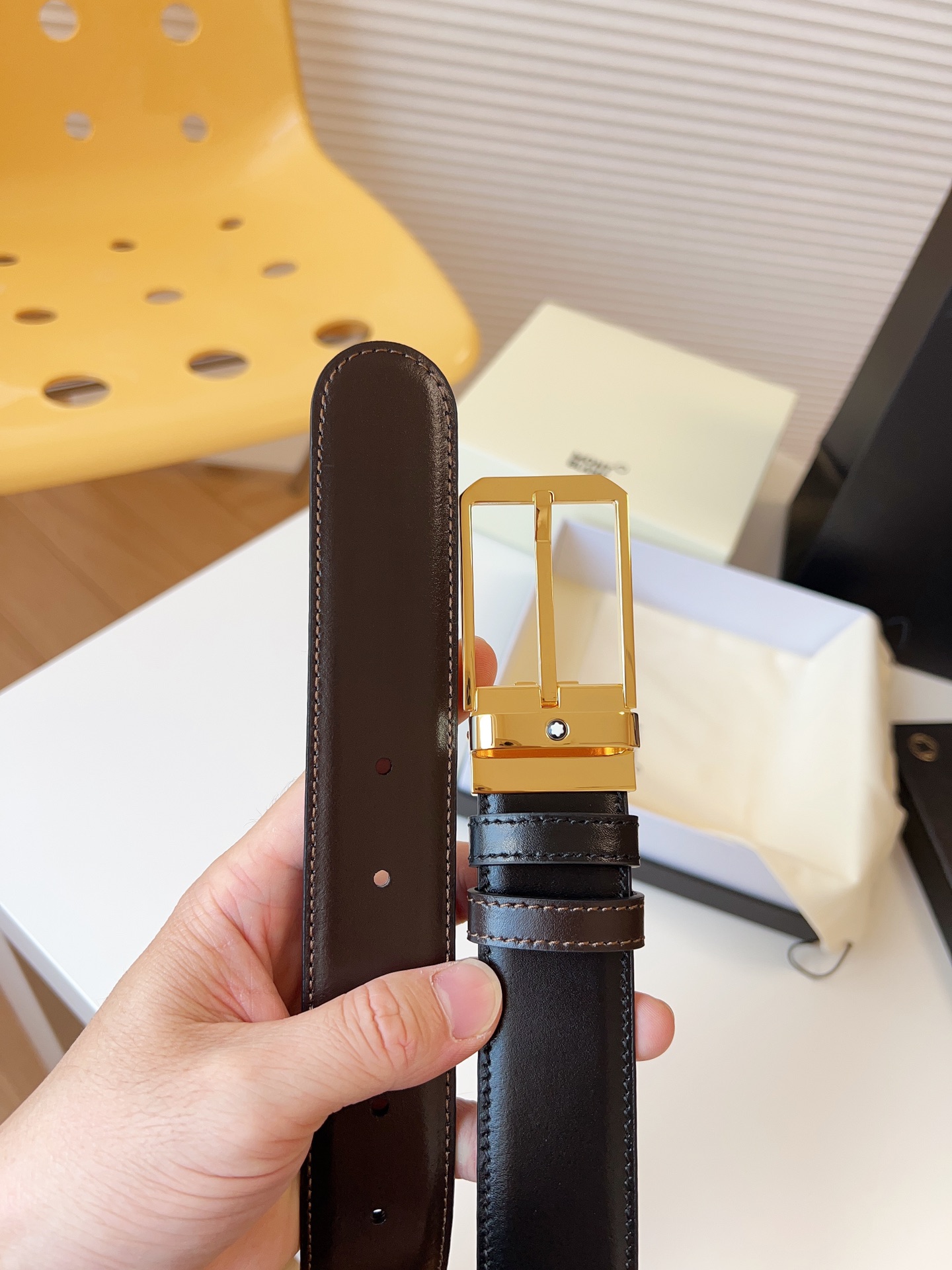 Montblanc Male Pin Buckle Belt Cow Leather M