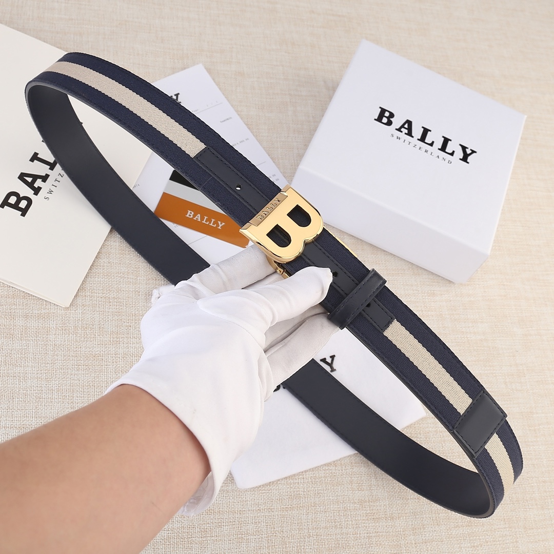 Bally Male Leather Belt Cow Leather M