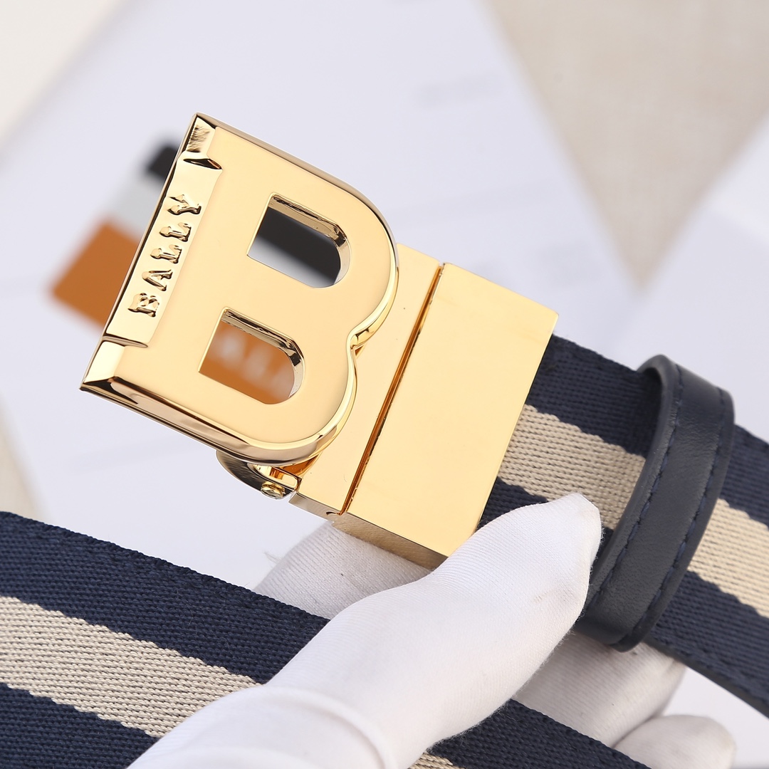 Bally Male Leather Belt Cow Leather M