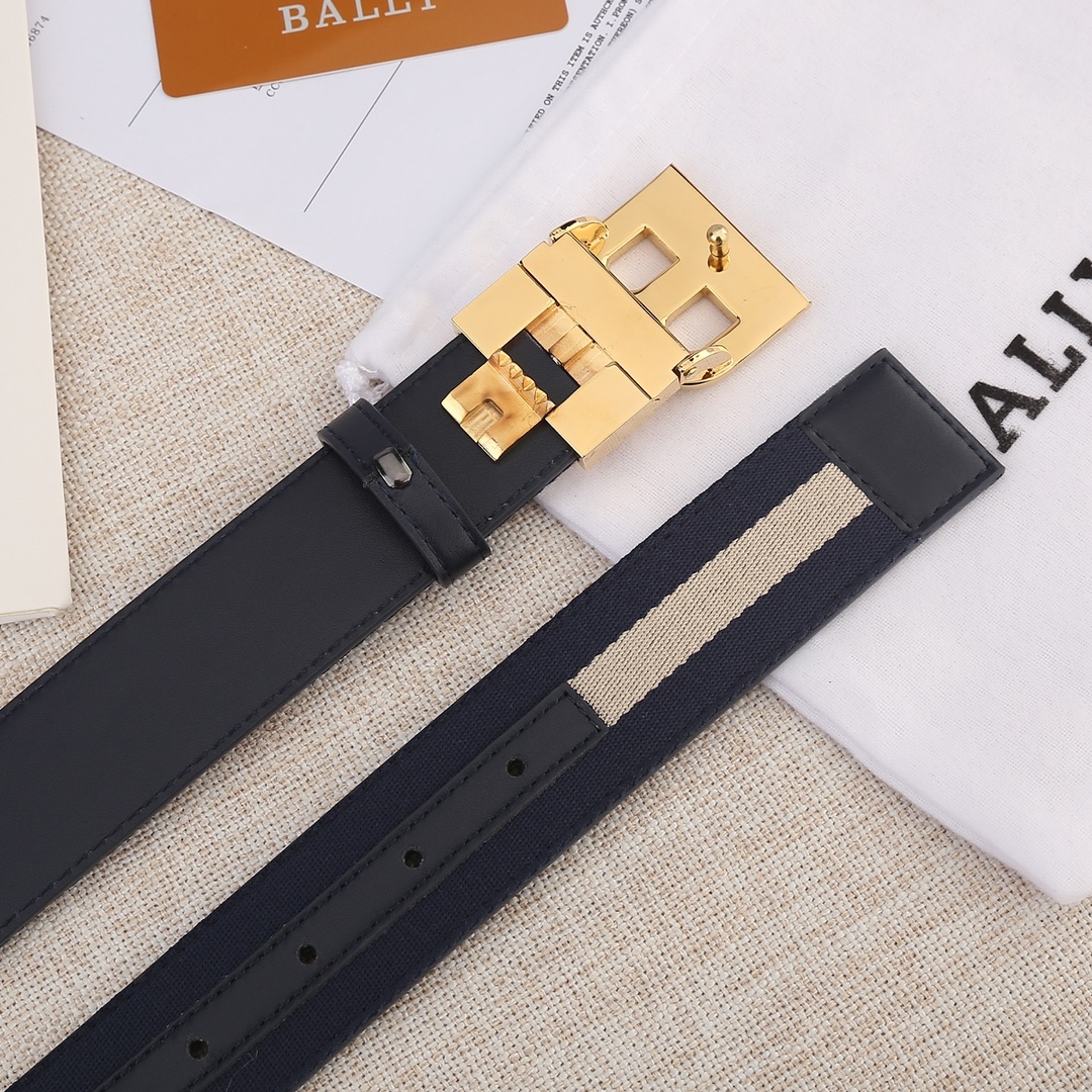 Bally Male Leather Belt Cow Leather M